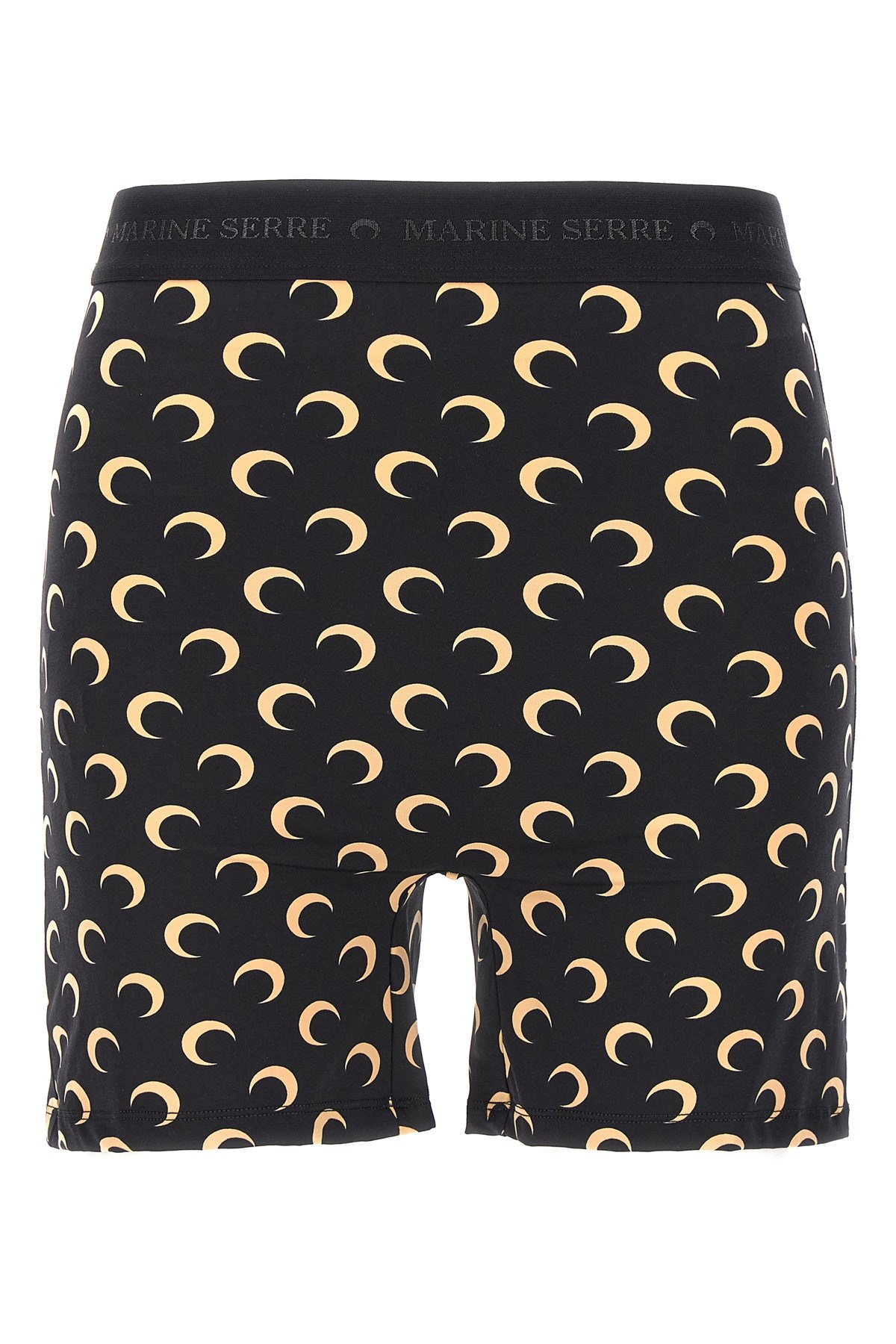 Marine Serre Womens Inverse Tan Moon Logo Stretch-jersey Shorts Xl In Black