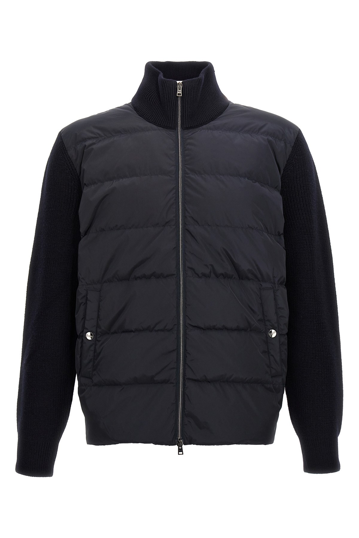 Herno Wool Down Jacket Comforter Jackets And Coats Black In Blue