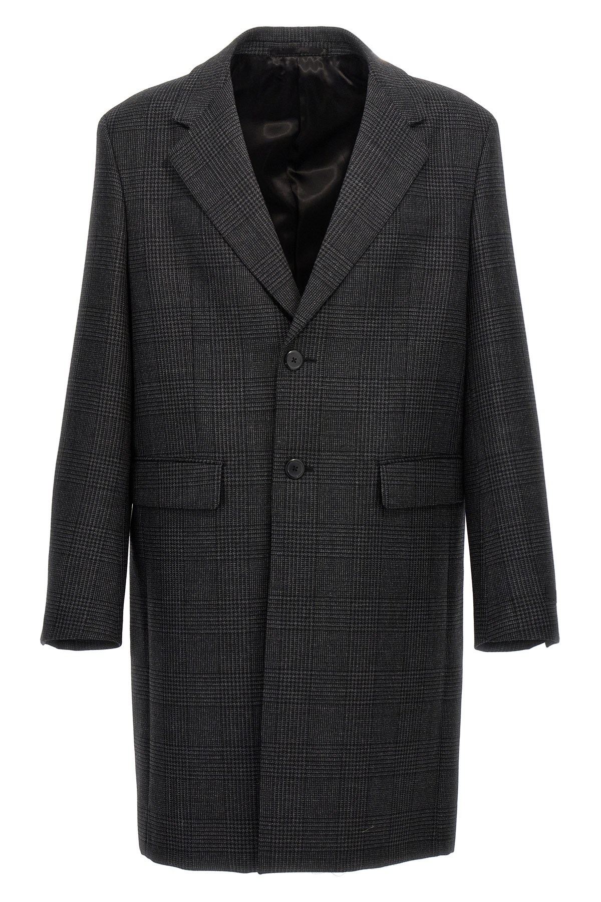 Check Single-Breasted Coat - Size 52 IT