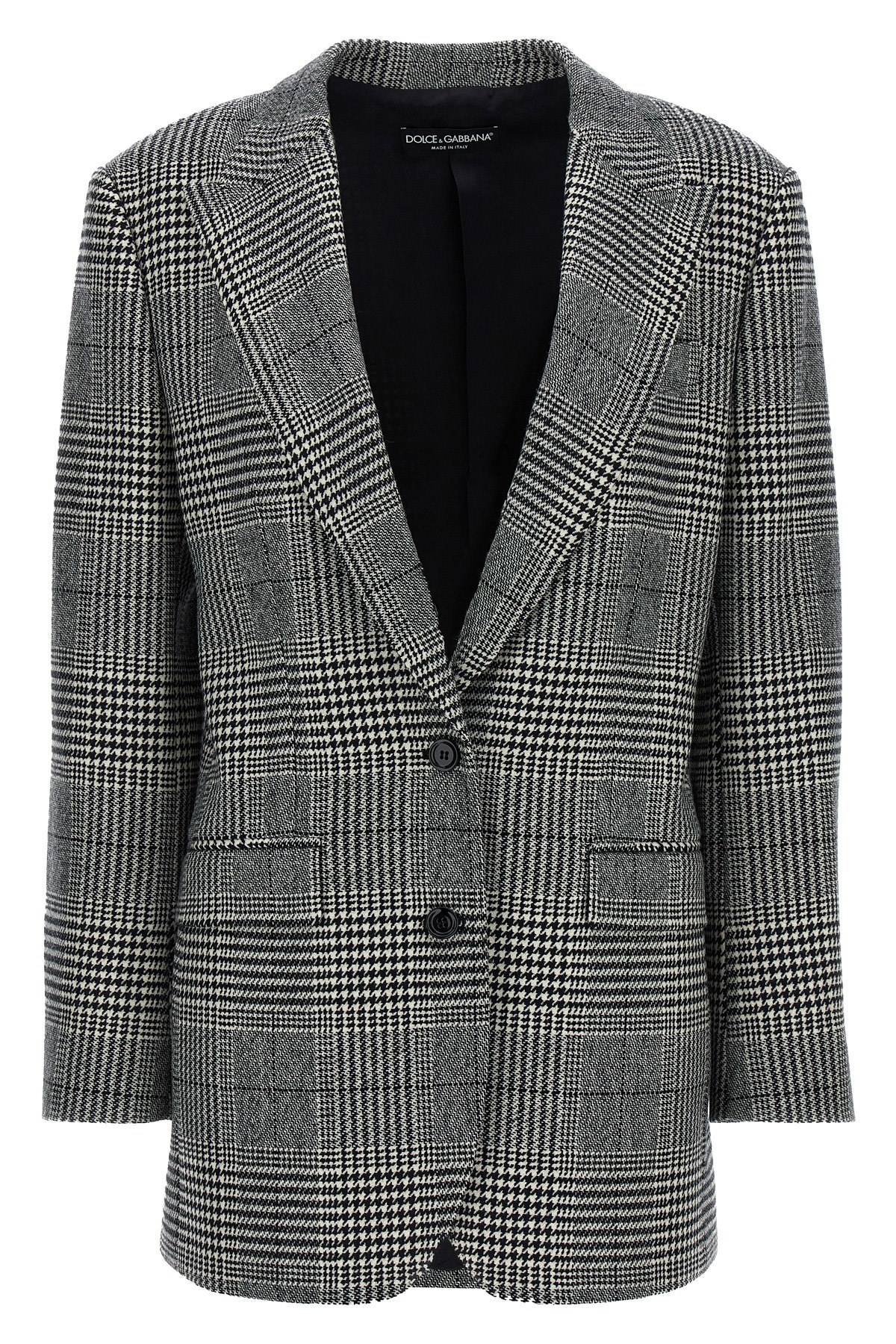 Dolce & Gabbana Grey Single-breasted Jacket With Peak Revers In Wool And Cashmere Woman