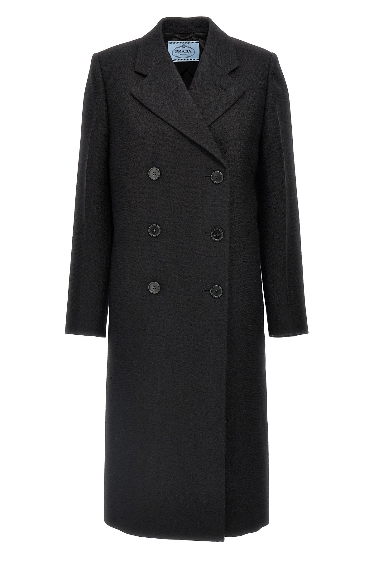 Satin Insert Double-Breasted Coat - Size 38 IT