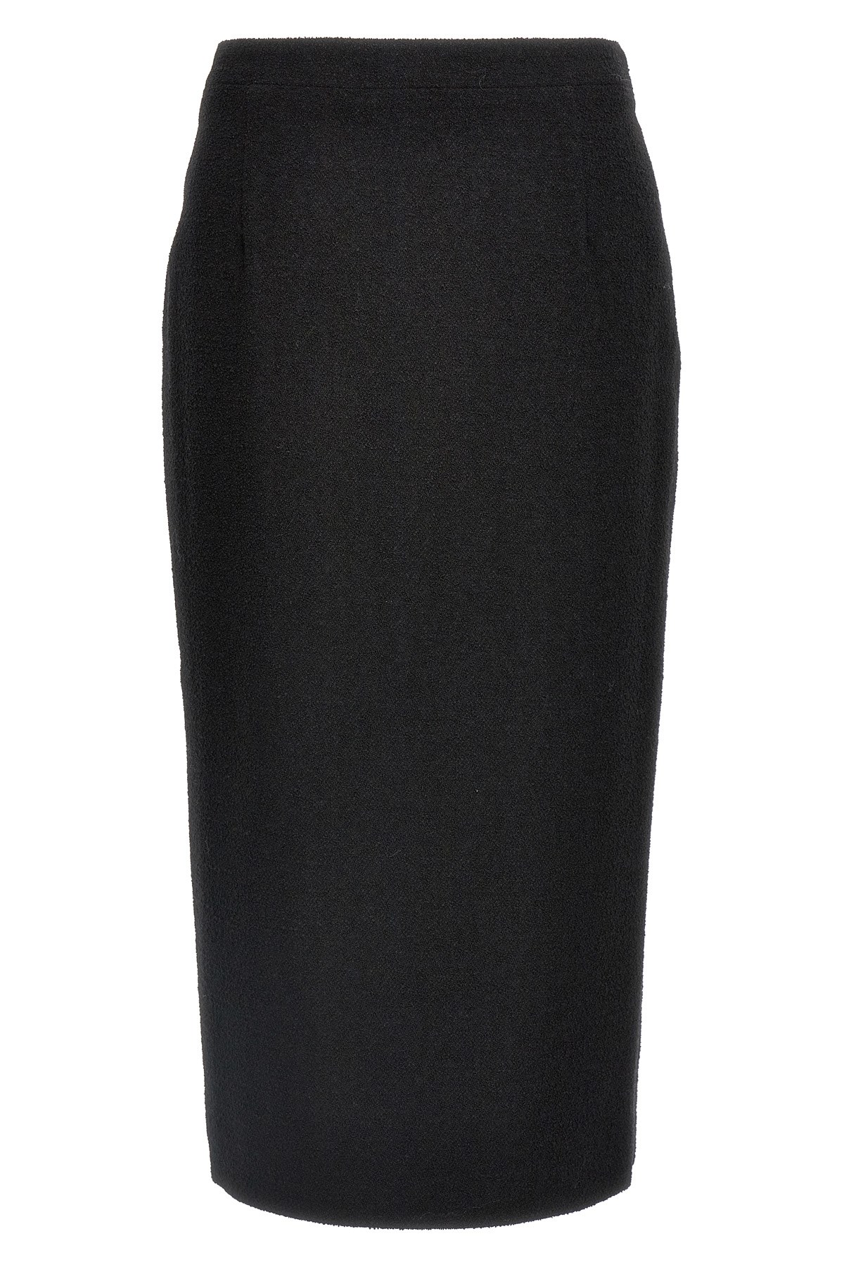 Alessandra Rich Midi Tweed Boucl Skirt In Black