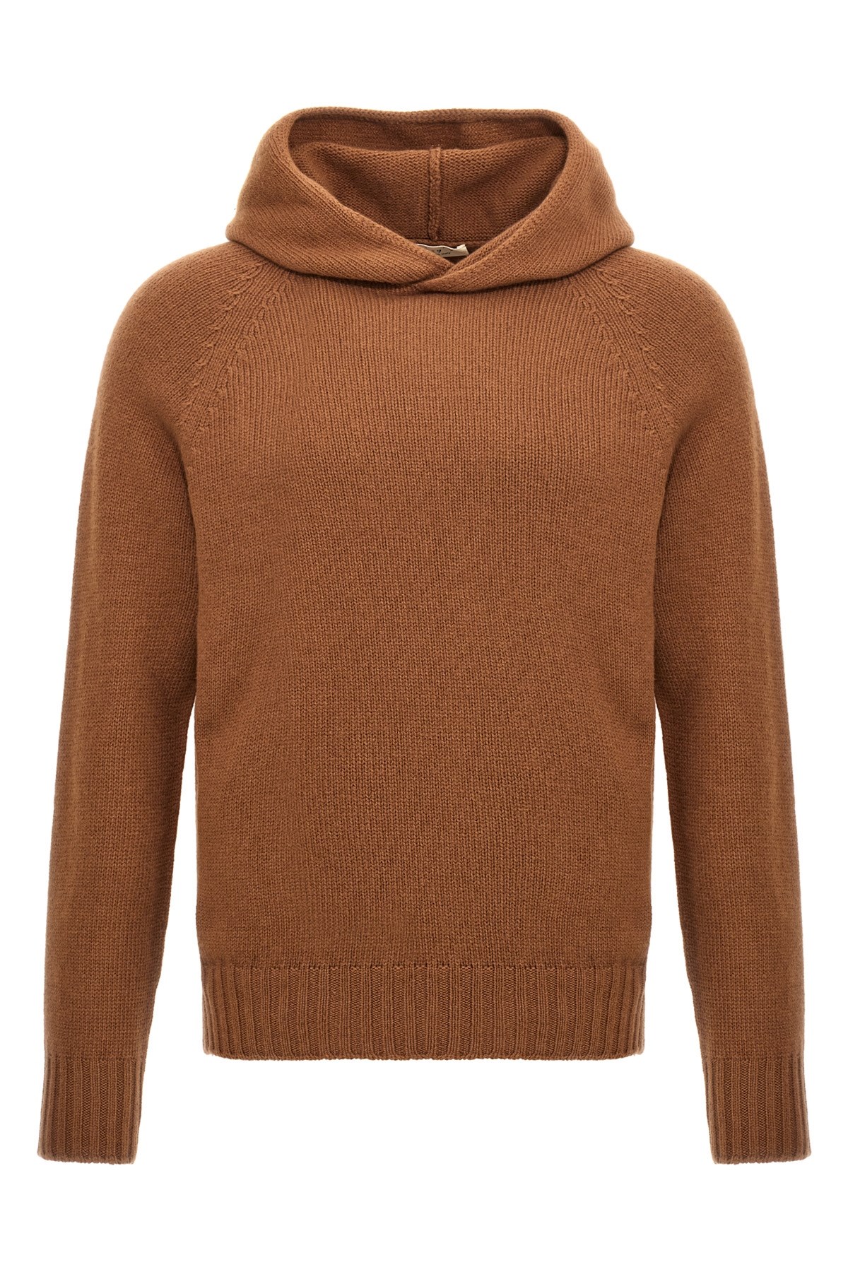 Ma'ry'ya Wool Hooded Sweater In Brown