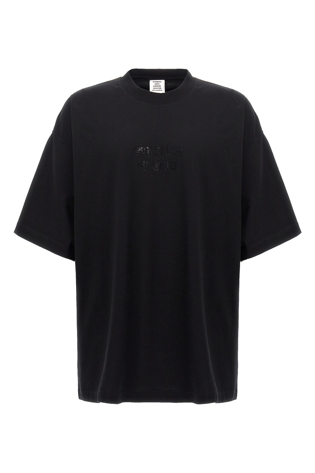 Vetements Oversized Crew Neck Embellished Text T-shirt