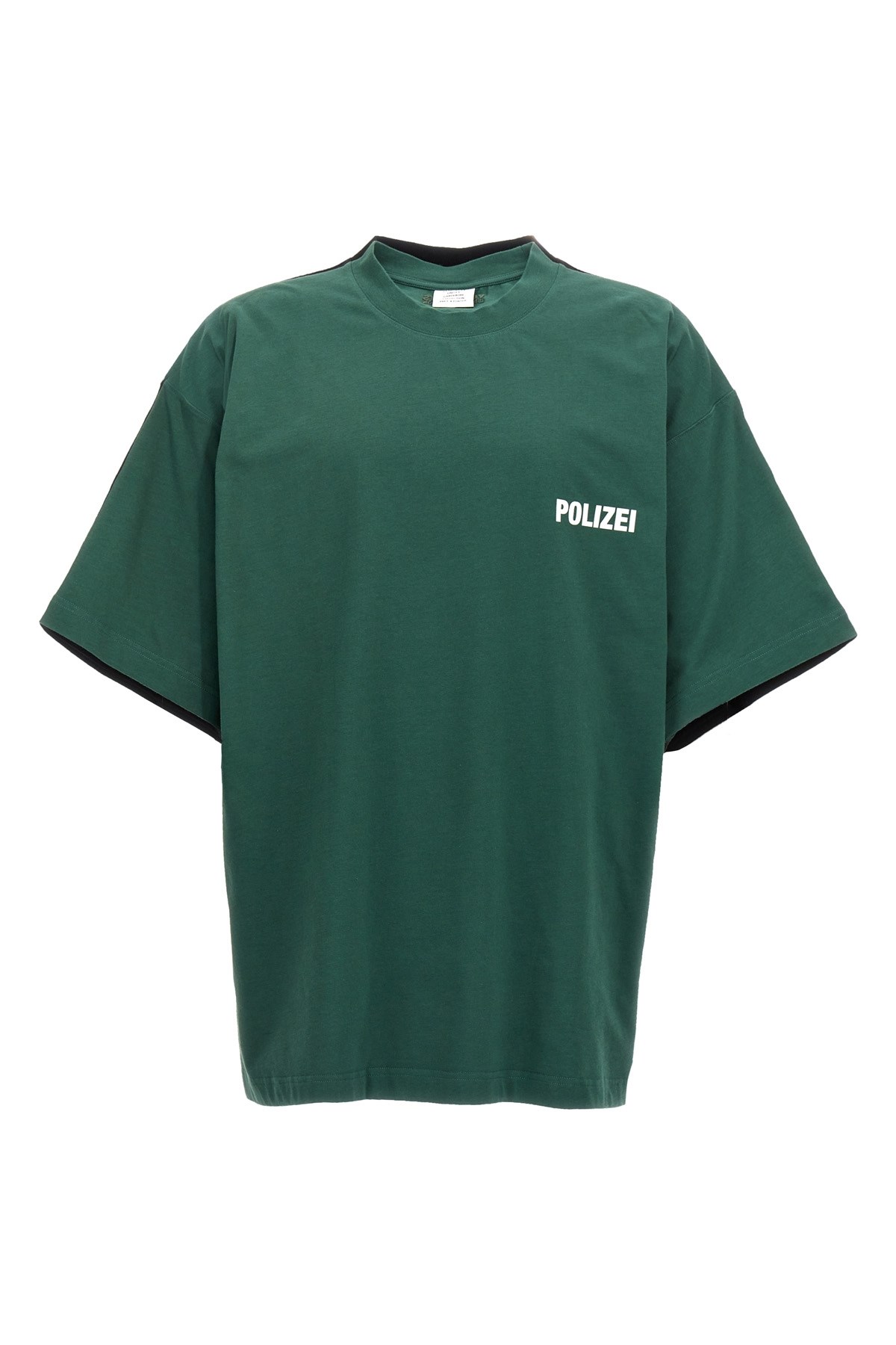Vetements Block Design Crew Neck Printed T-shirt In Green