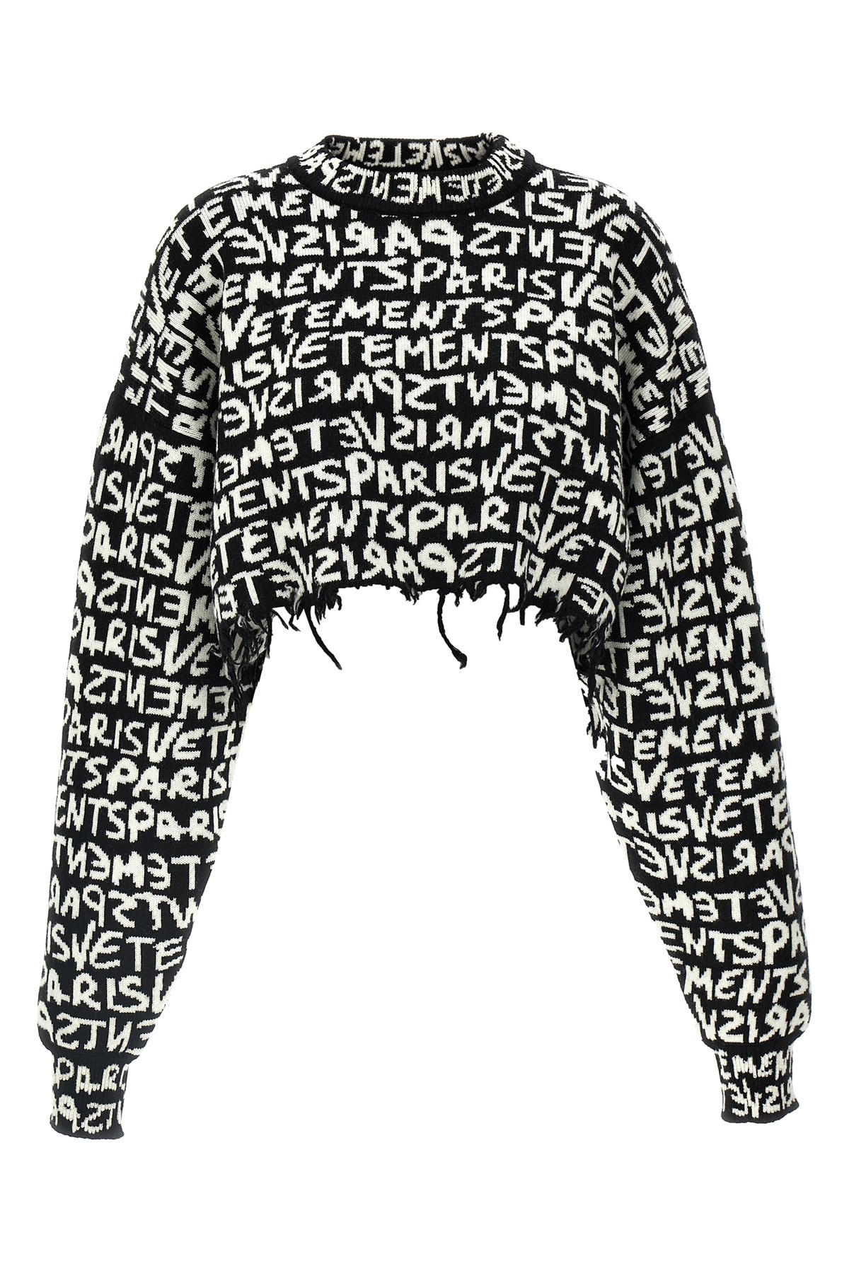Vetements ' Paris Monogram' Cropped Jumper