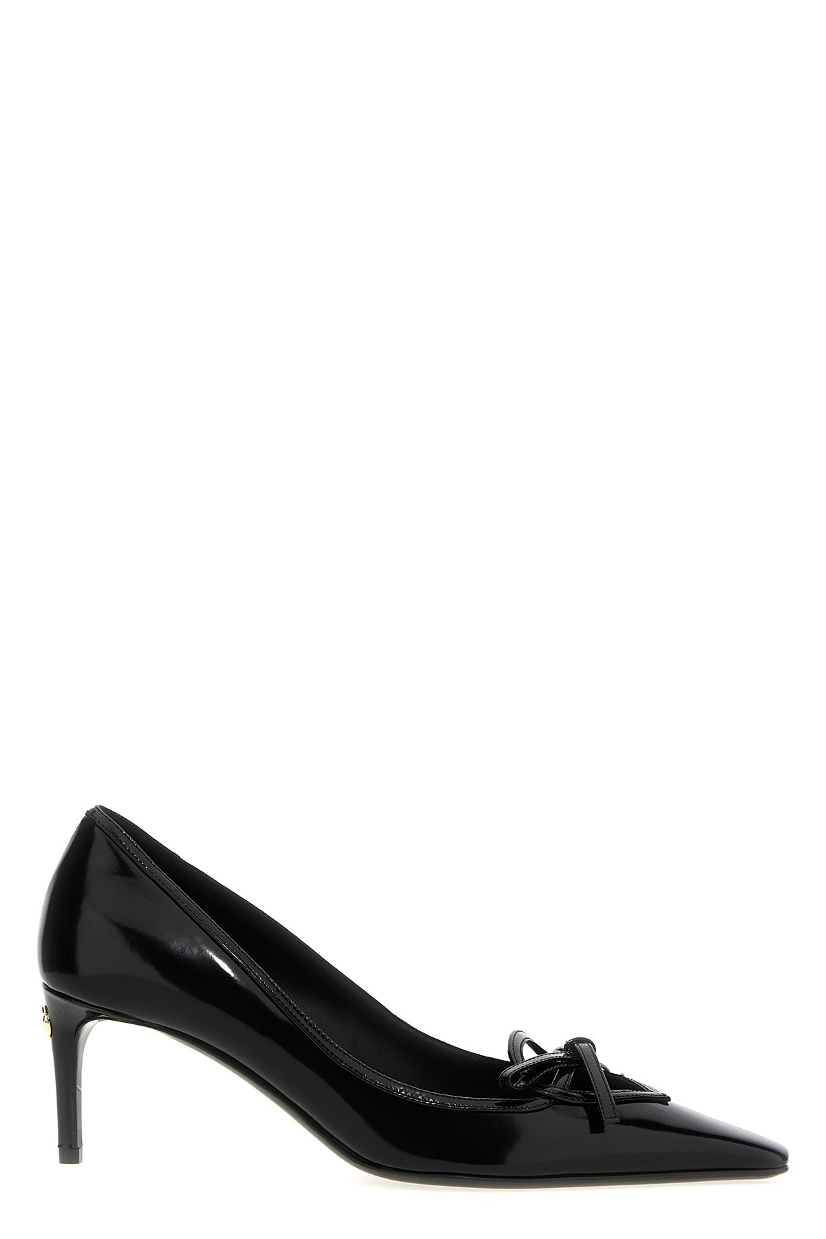 Dolce & Gabbana Glossy Leather Bow Stiletto Pumps