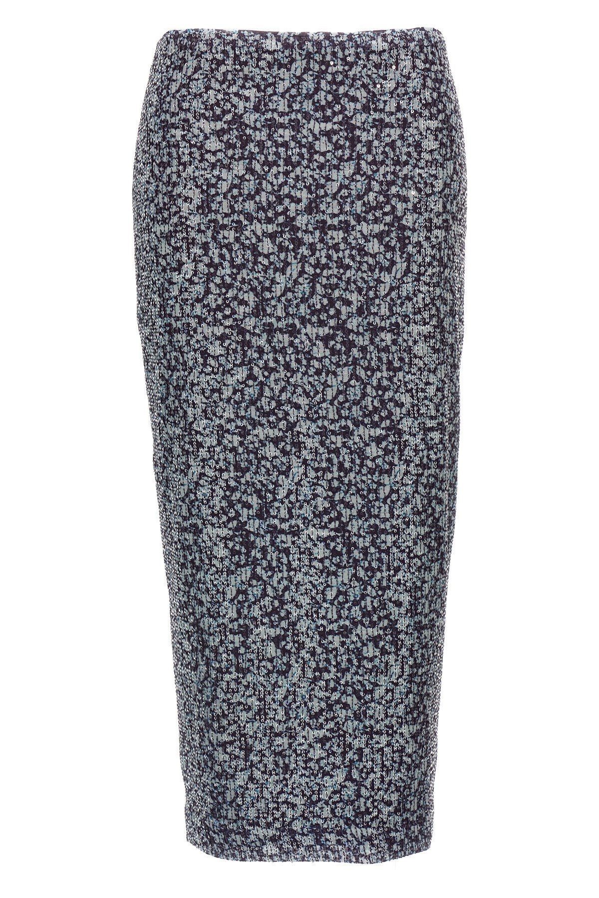 Rotate Birger Christensen Ladies Vibrant Floral Outline Midi Pencil Skirt In Silver