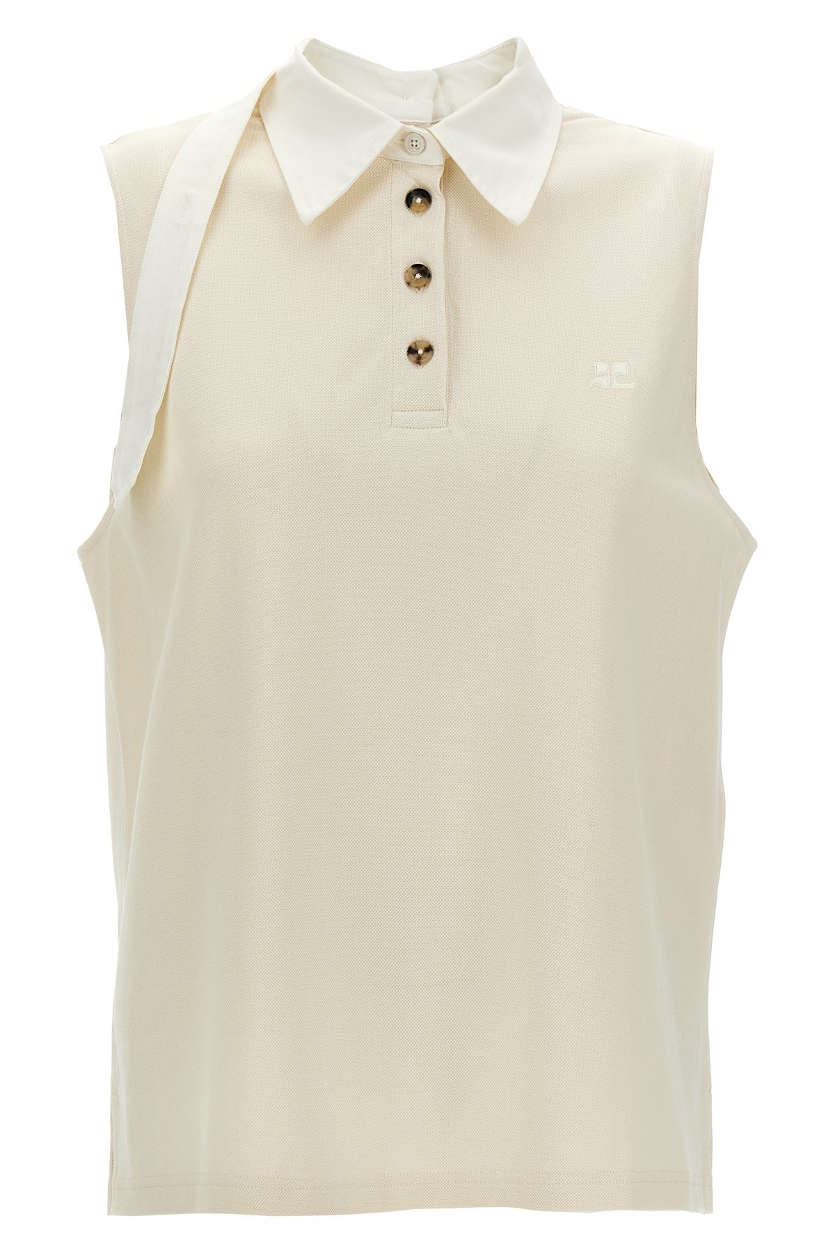 Courrèges Natural Multi-buttons Sweater In Neutral