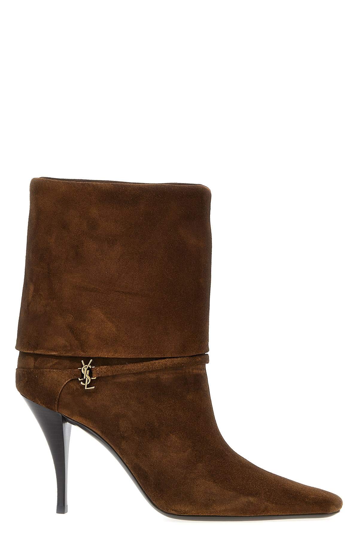 Saint Laurent 'ricky' Ankle Boots In Brown