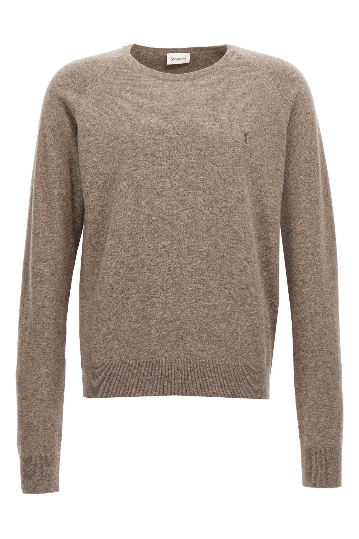 Saint Laurent Cassandre Cashmere Sweater Men In Neutral