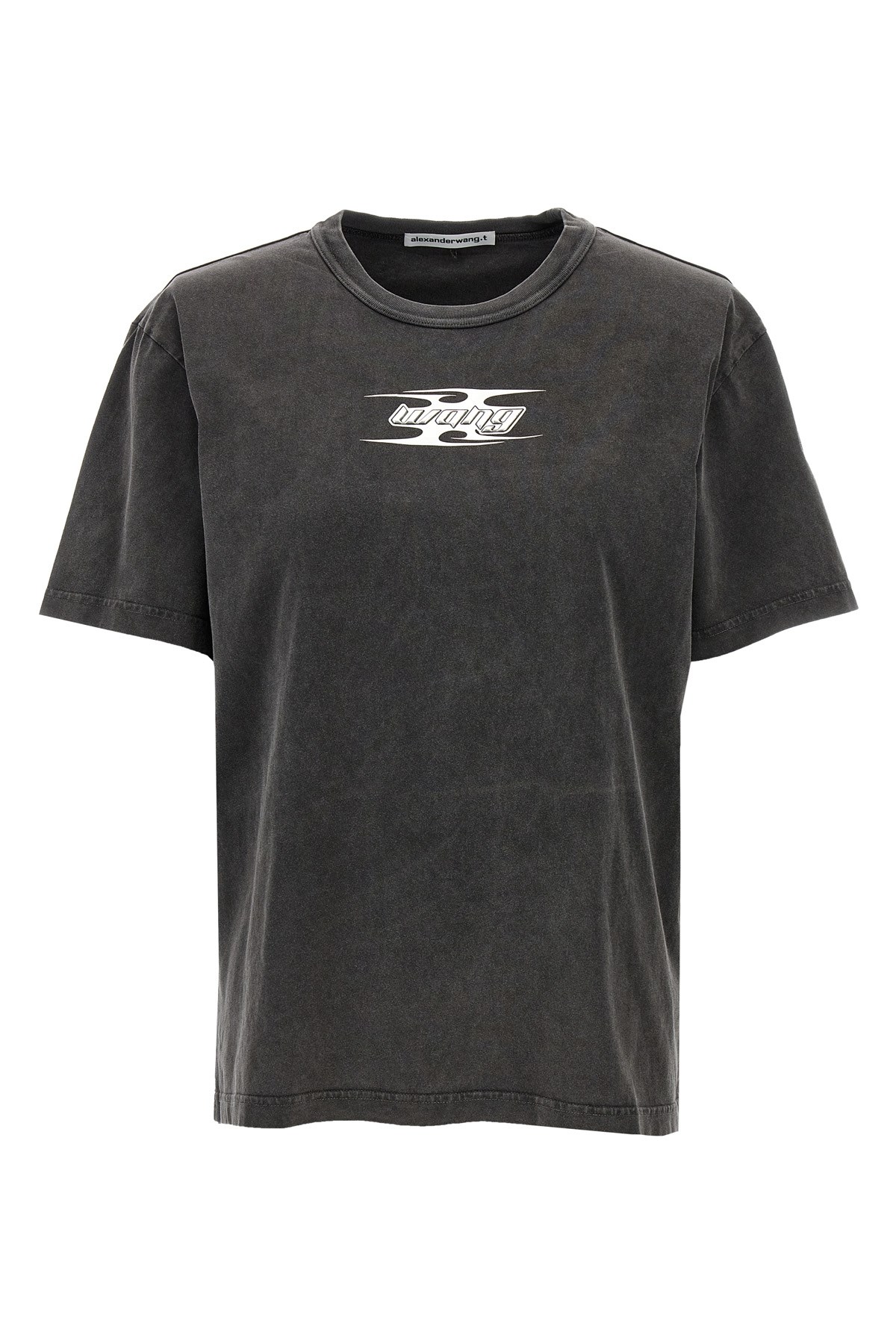 Alexander Wang T T By Alexander Wang Embossed Logo Cotton T-shirt In Gray
