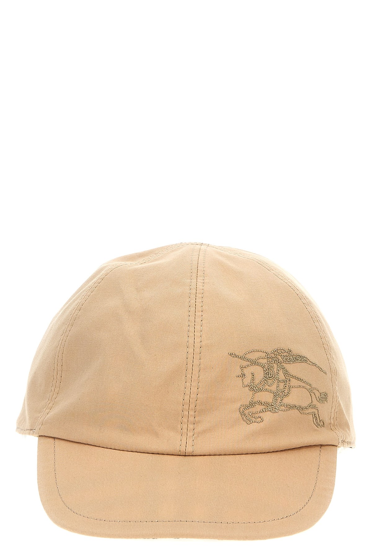 Burberry Reversible Check Pattern Beige Baseball Cap In Yellow