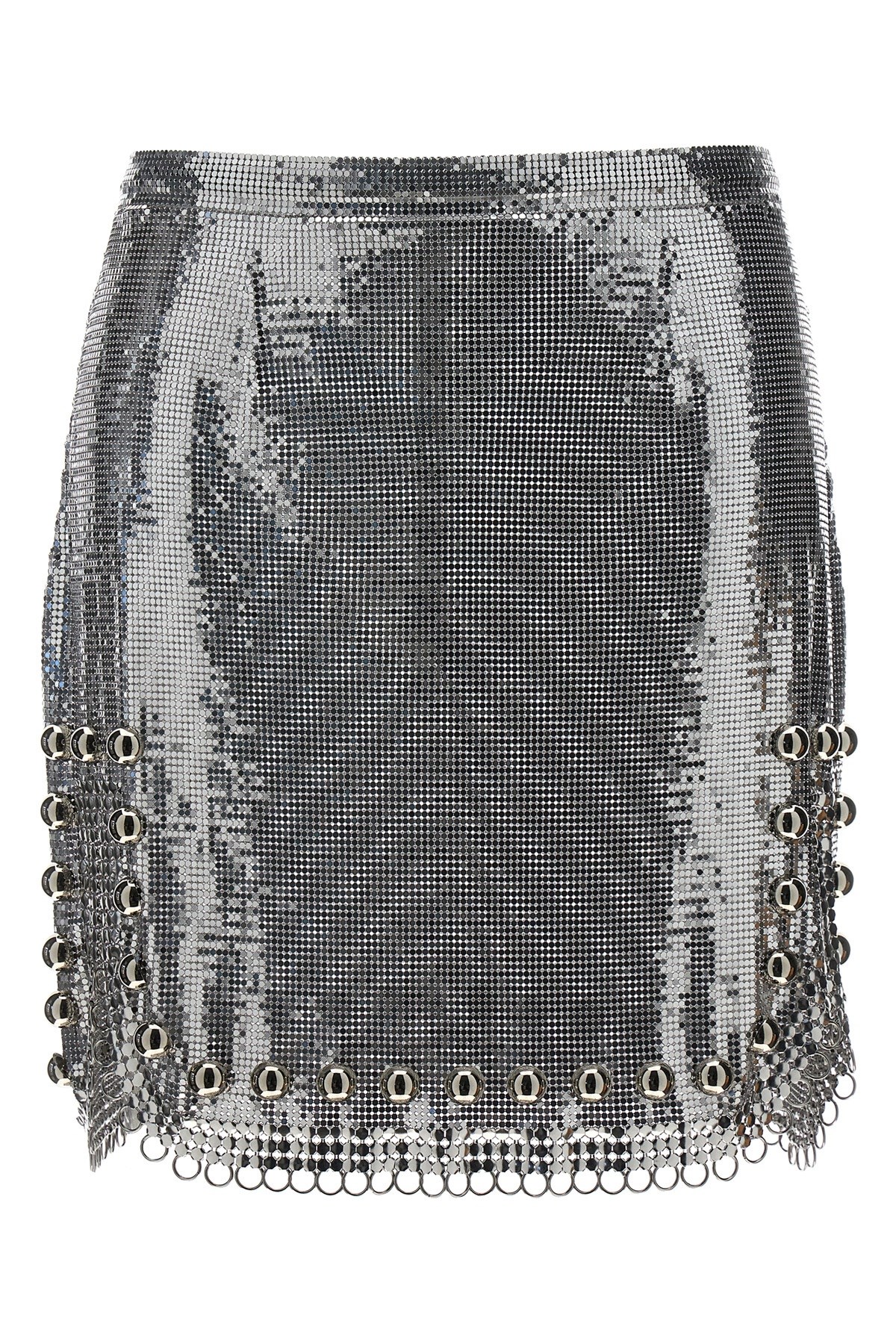 Rabanne Paillette Metal Ball Trim Mini Skirt In Neutral