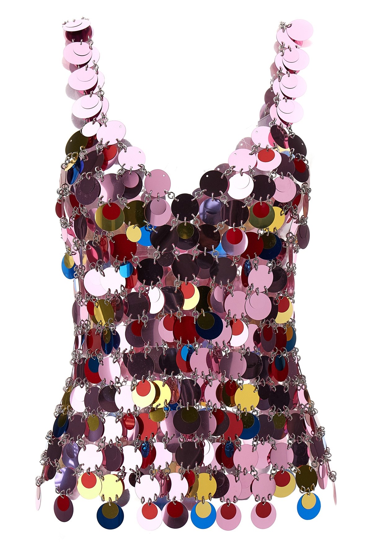 Rabanne The Iconic Sparkle Discs Tops In Pink