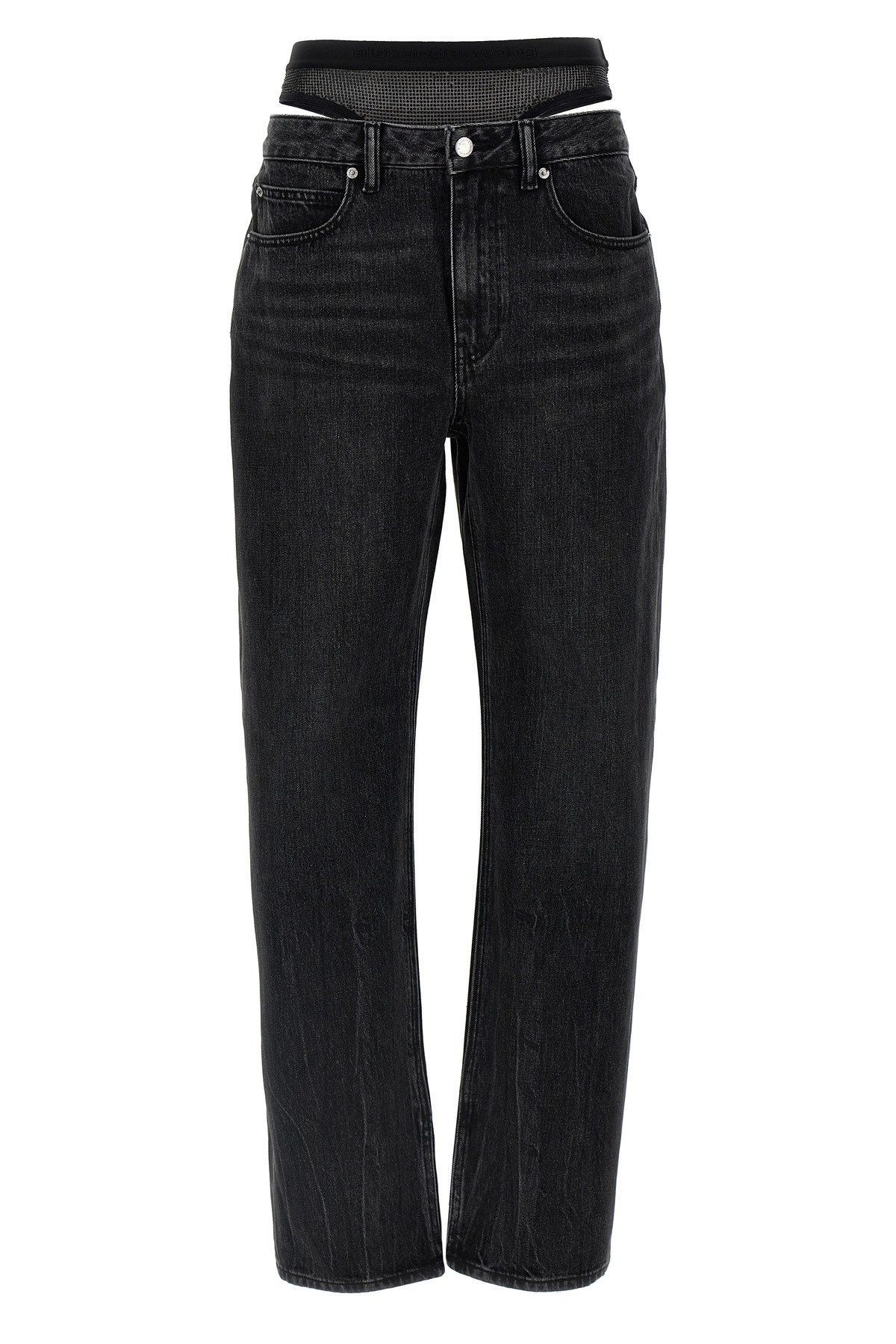 'Slit Hem Prestyle Hotfix Mesh Undie' Jeans - Size 26