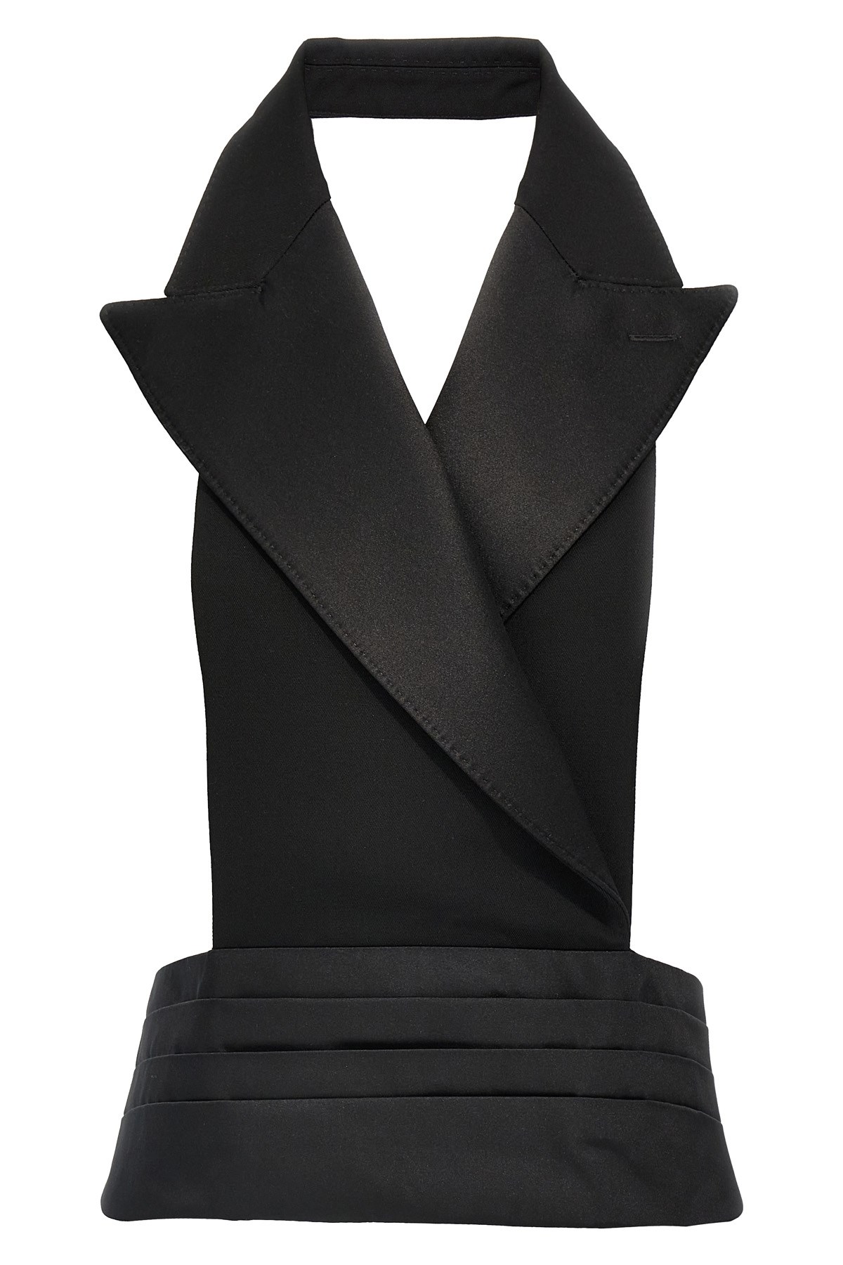 Double-Breasted Bare Back Vest - Size 40 IT