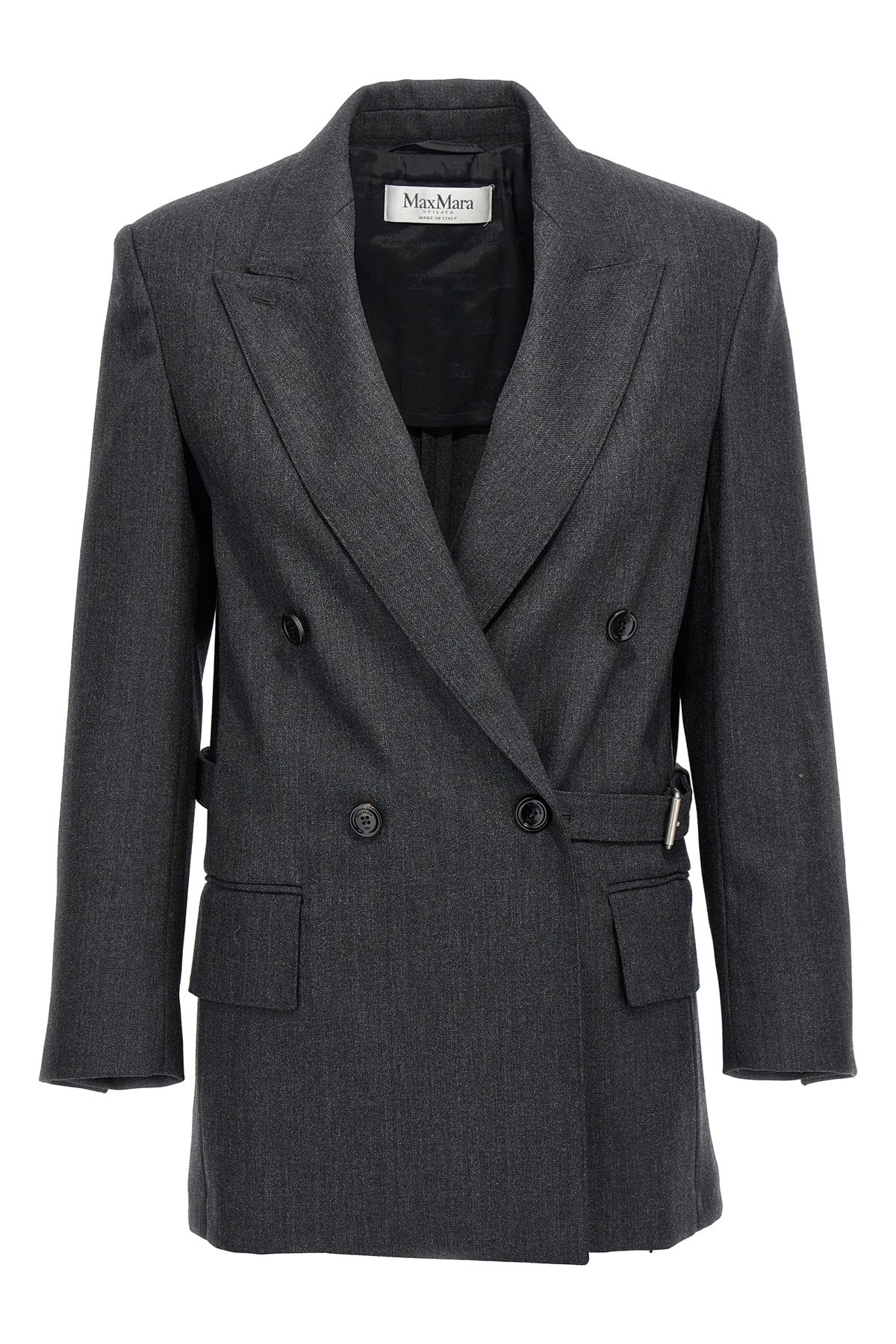 Max Mara Woman Blazer Charcoal Size 8 Virgin Wool