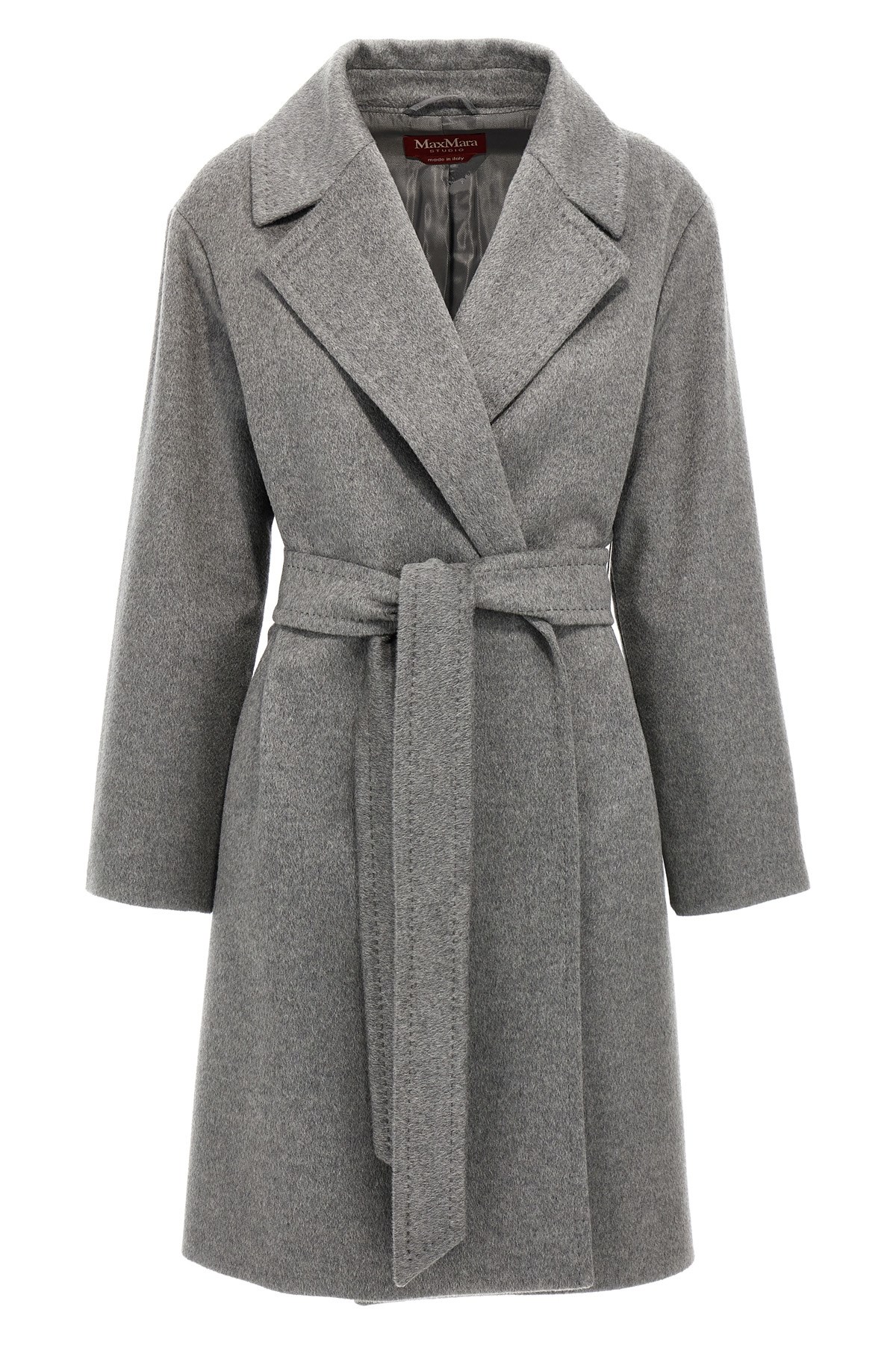 Max Mara Studio 'pazzo' Coat In Gray