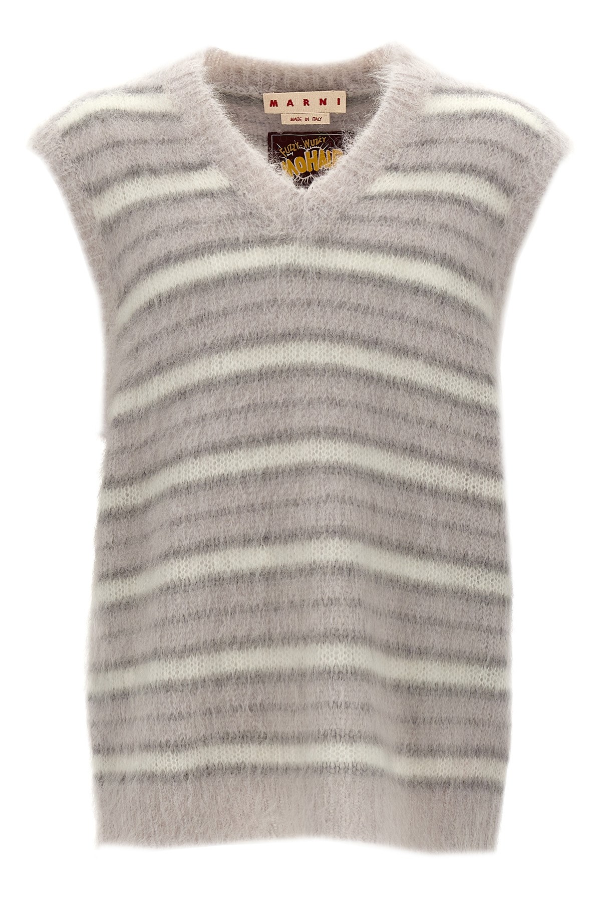 Marni Soft Striped Sleeveless V-neck Vest