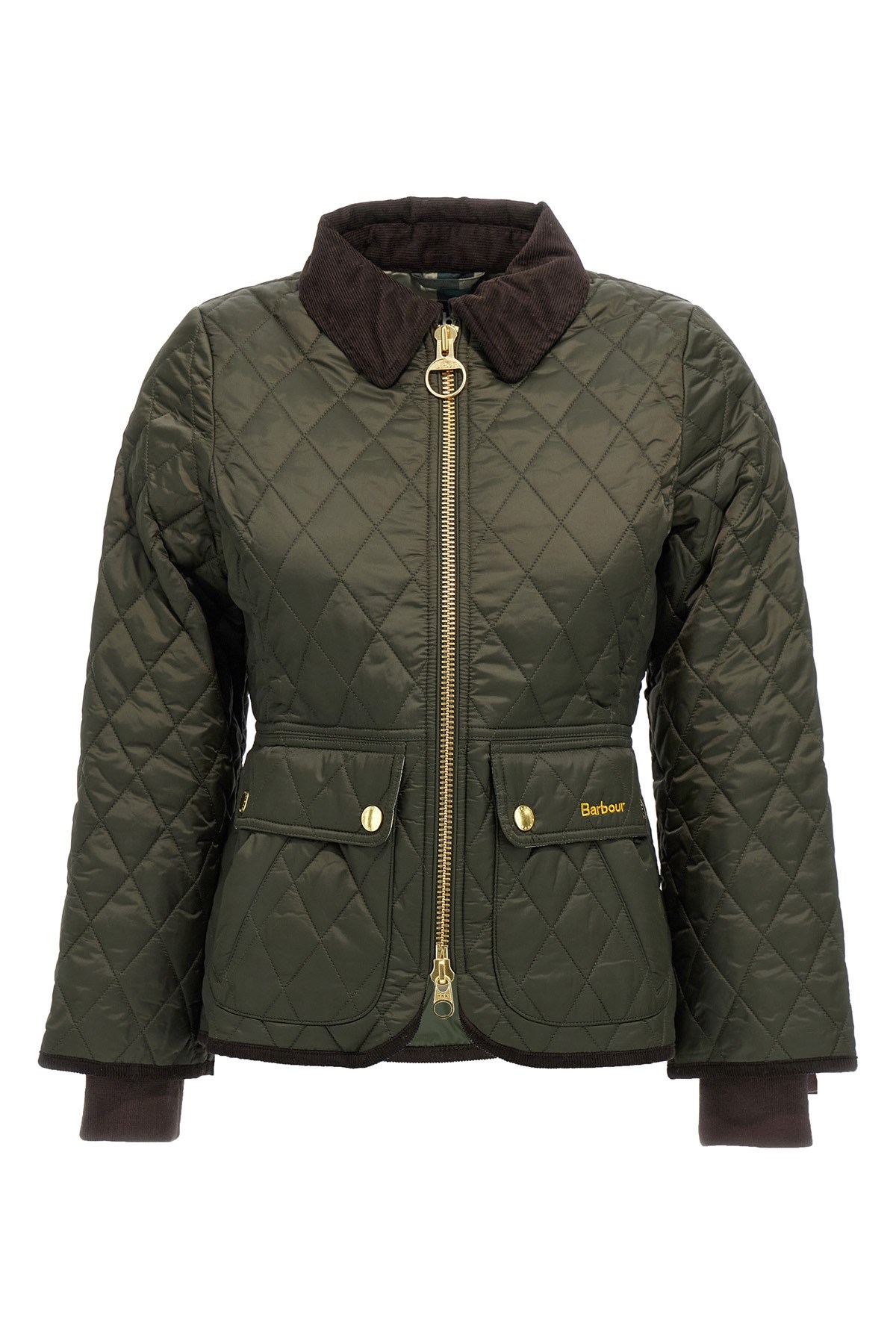 Barbour Fitted Beadnell Quilt Jacket In Green