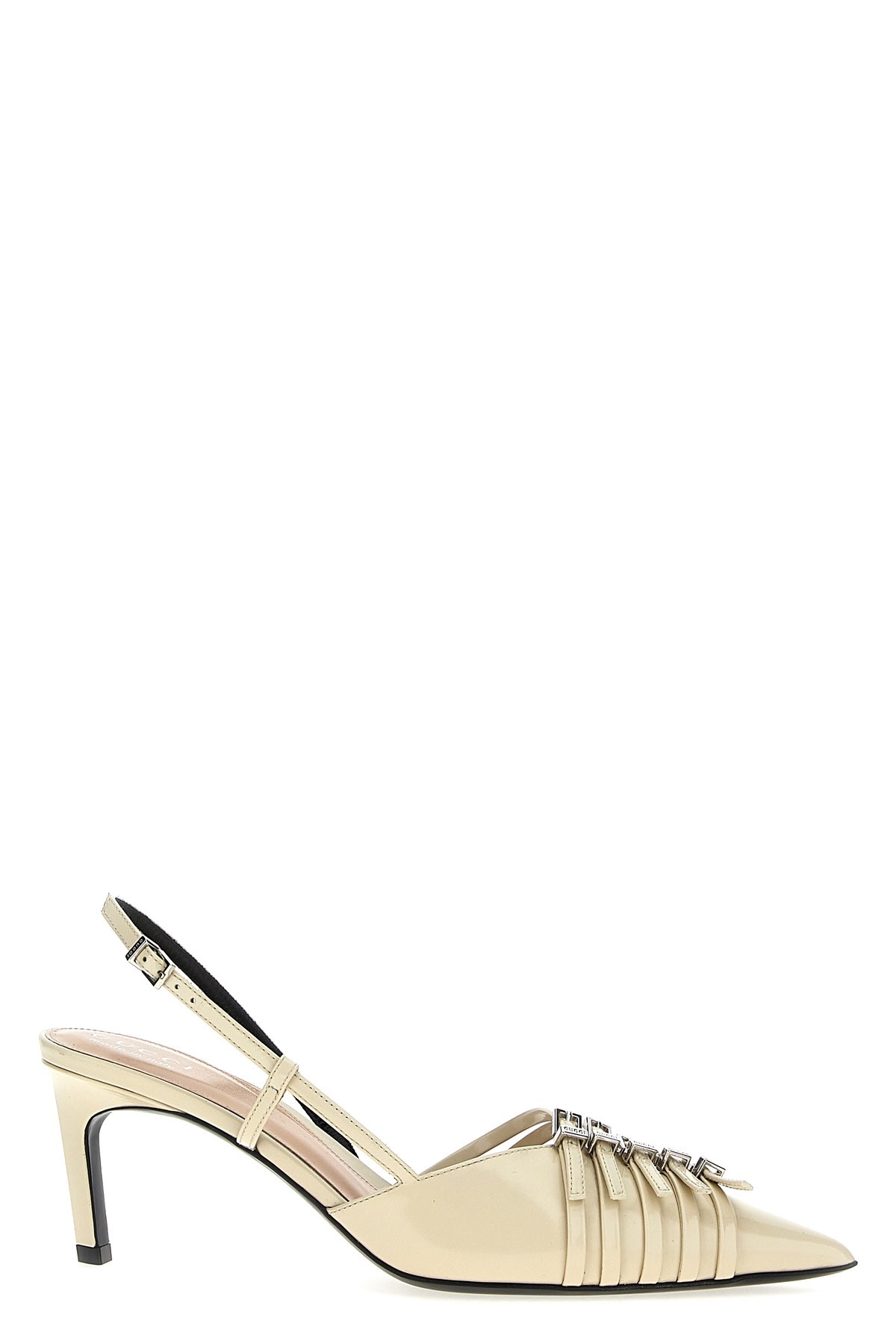 Gucci Pointed Toe Strappy Mid Heel Pumps With Buckle