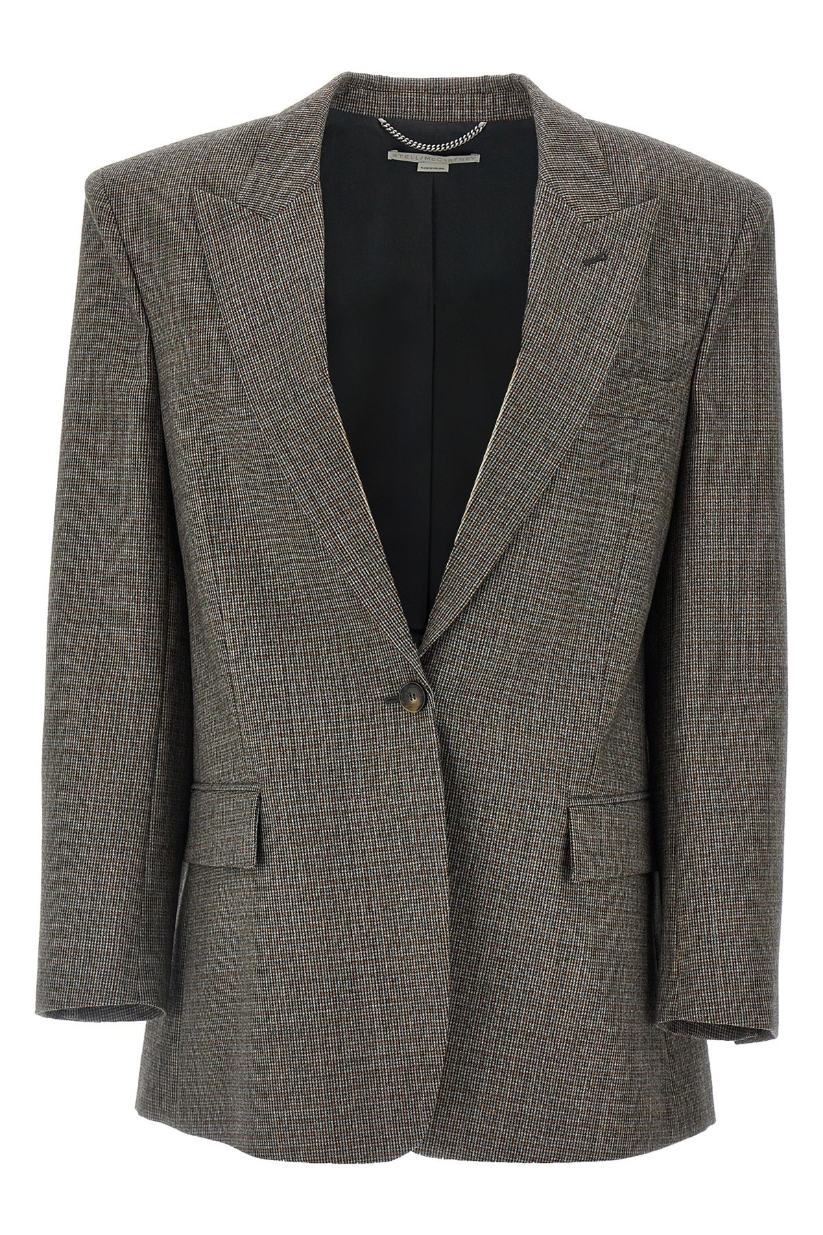 STELLA MCCARTNEY Single-Breasted Micro Houndstooth Blazer