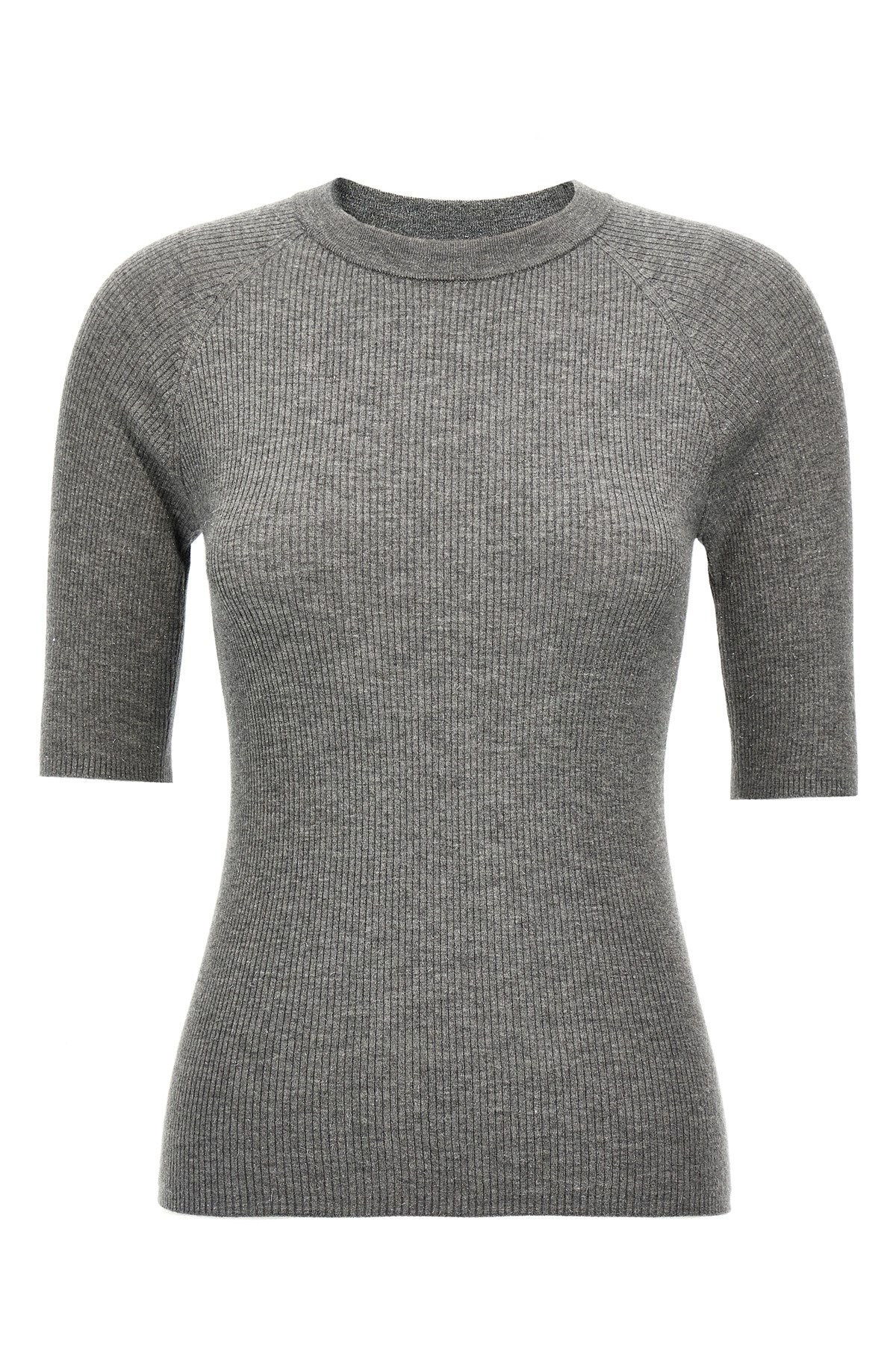 Brunello Cucinelli Sparkling Cashmere Sweater In Gray