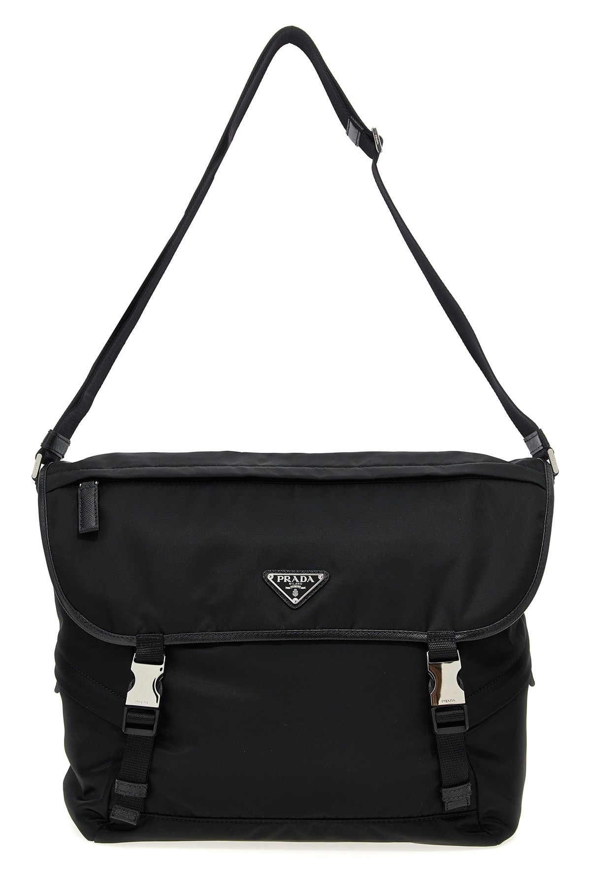 Prada Re-nylon Shoulder Strap In Black