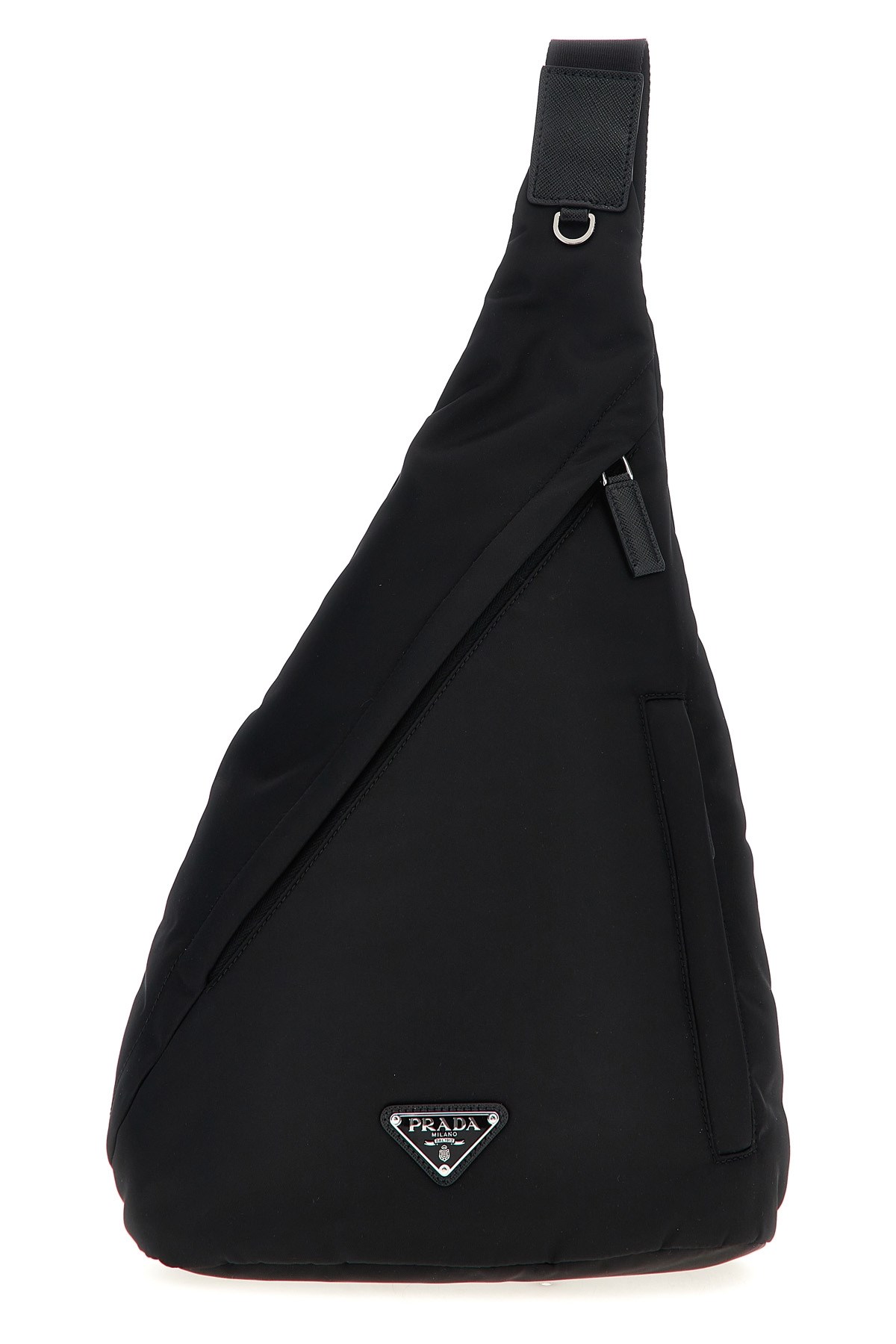 Prada Re-nylon Logo-plaque Backpack In Black