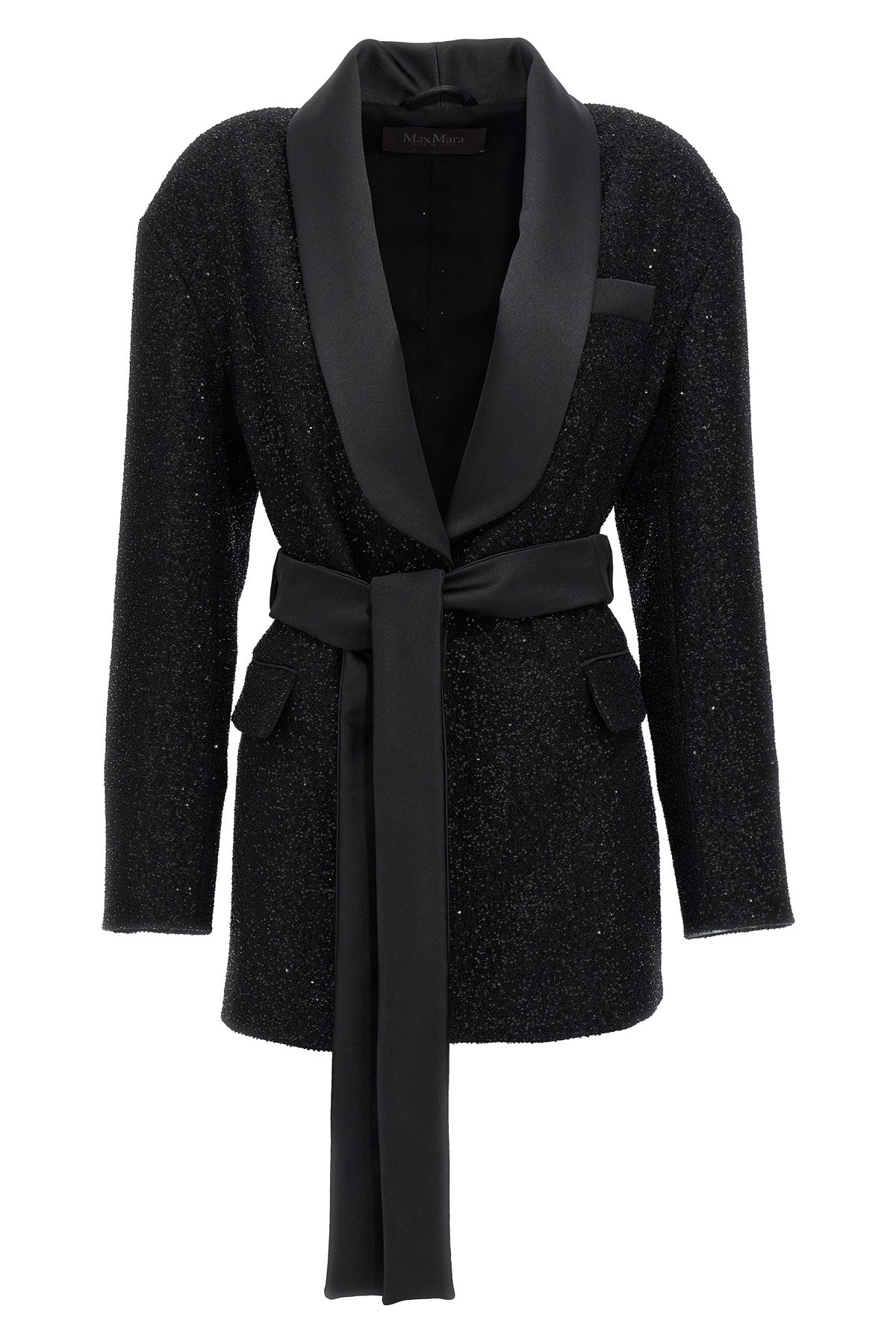 Max Mara Blazer Featuring Belted Waist And Shawl Lapel