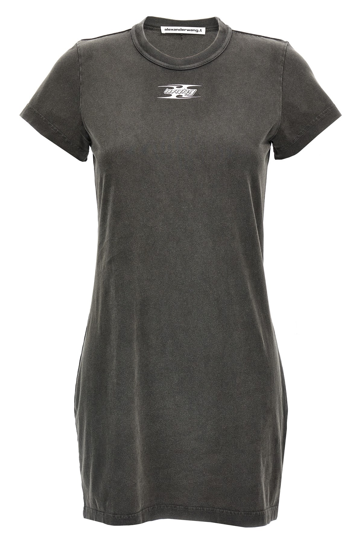 Alexander Wang T T By Alexander Wang Blade Logo Shrunken Tee Dress Washed Cedar