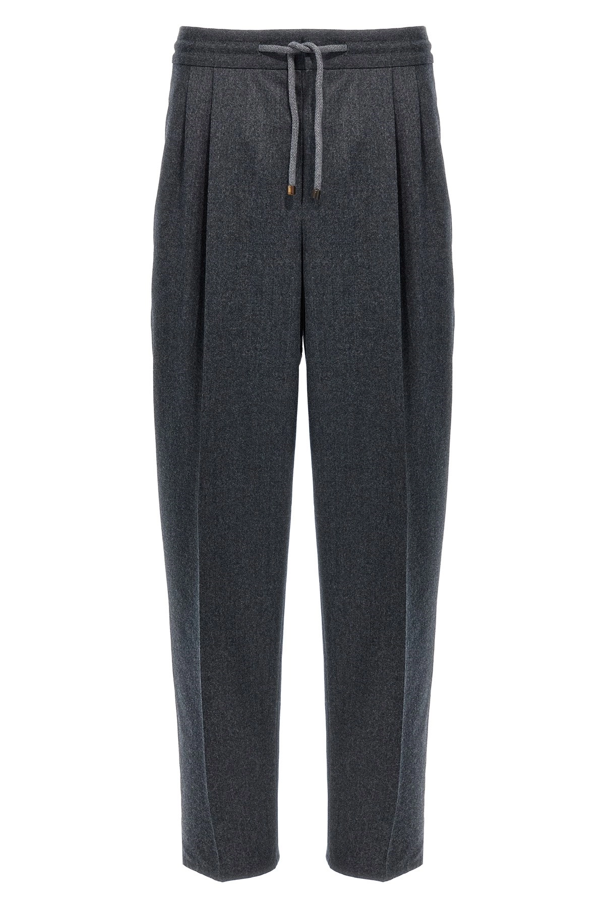 パンツ Brunello Cucinelli Pantalone Pinces Gabardine garment dyed trousers for Man in Ecru | Brunello