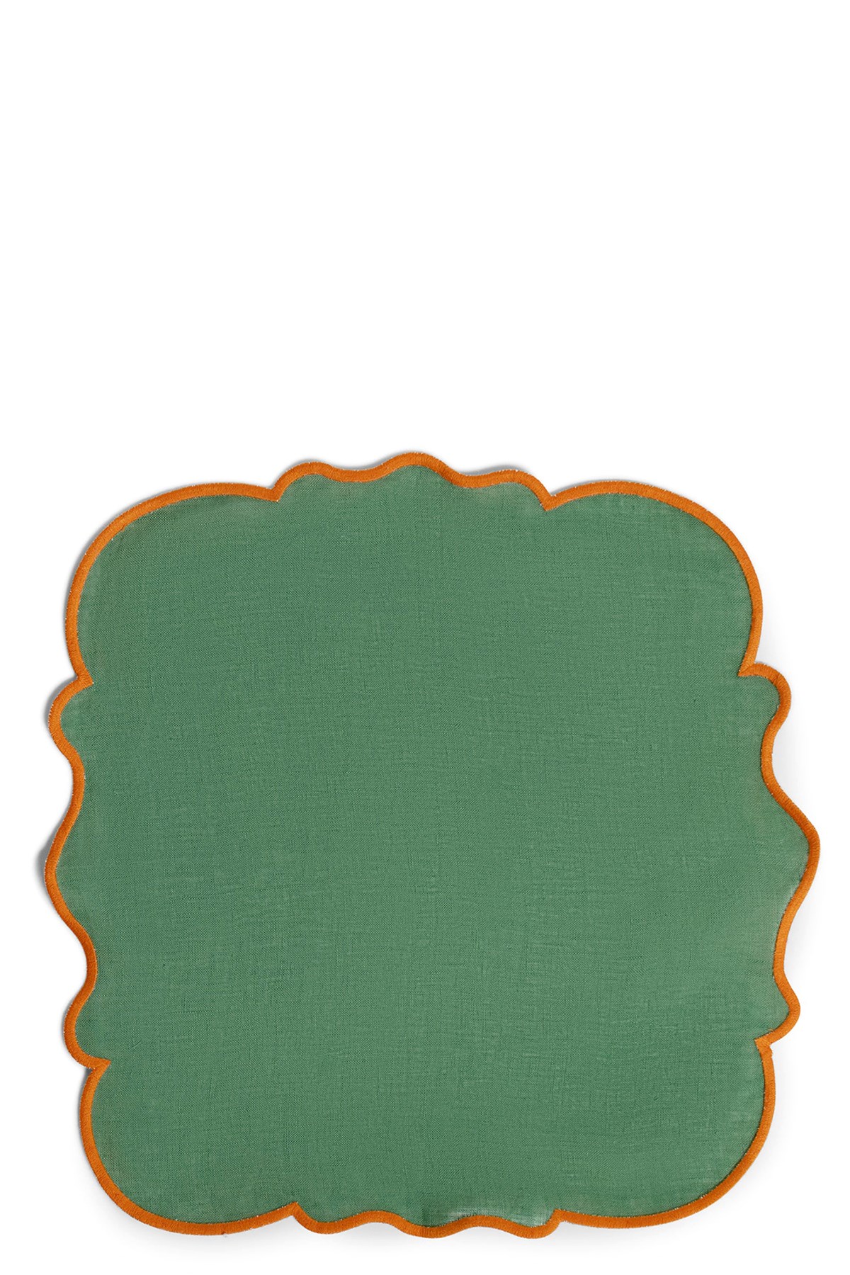 Bitossi Set Of 2 Napkins With Scalloped Edge In Green
