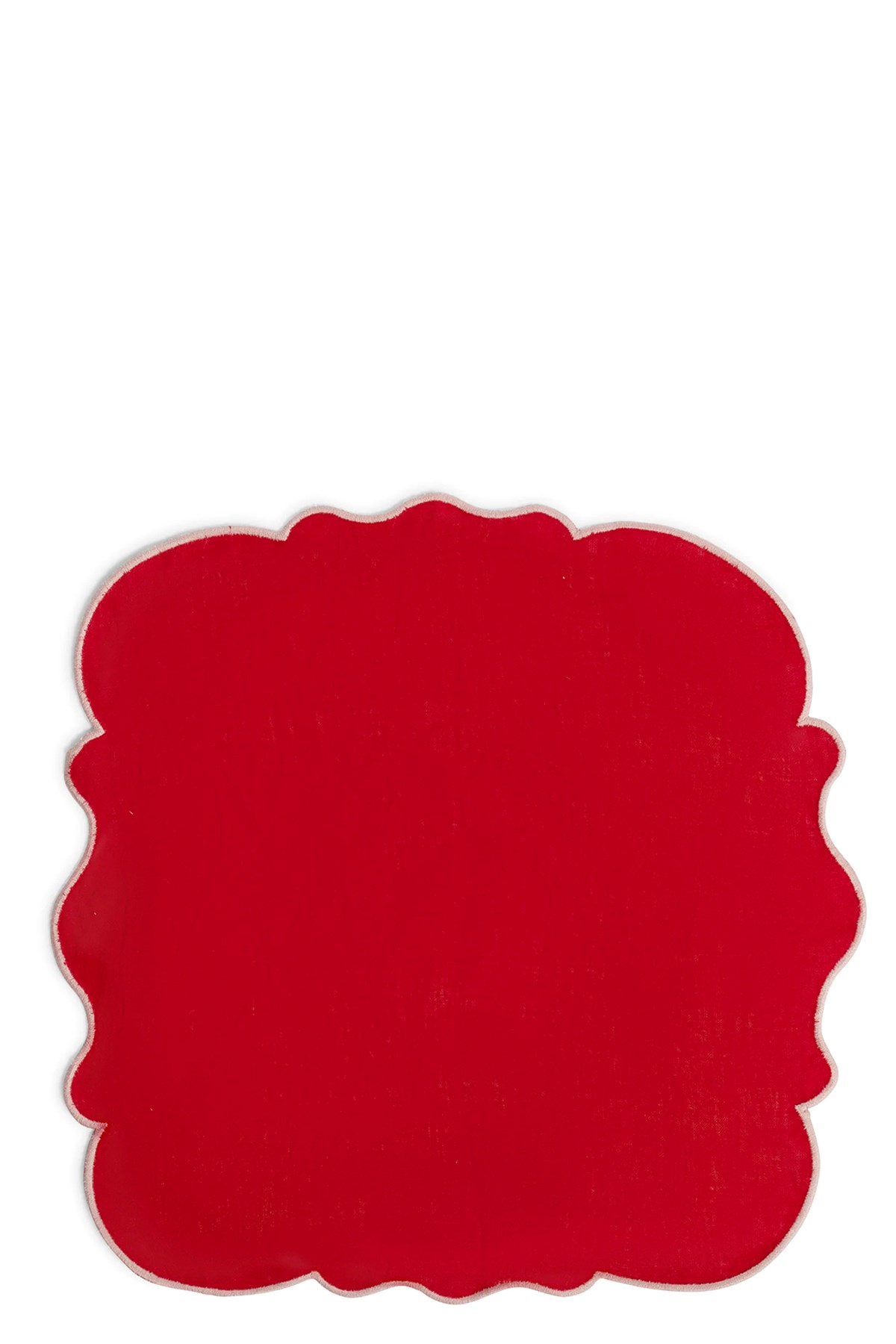 Set Of 2 Napkins With Scalloped Edge - Size U