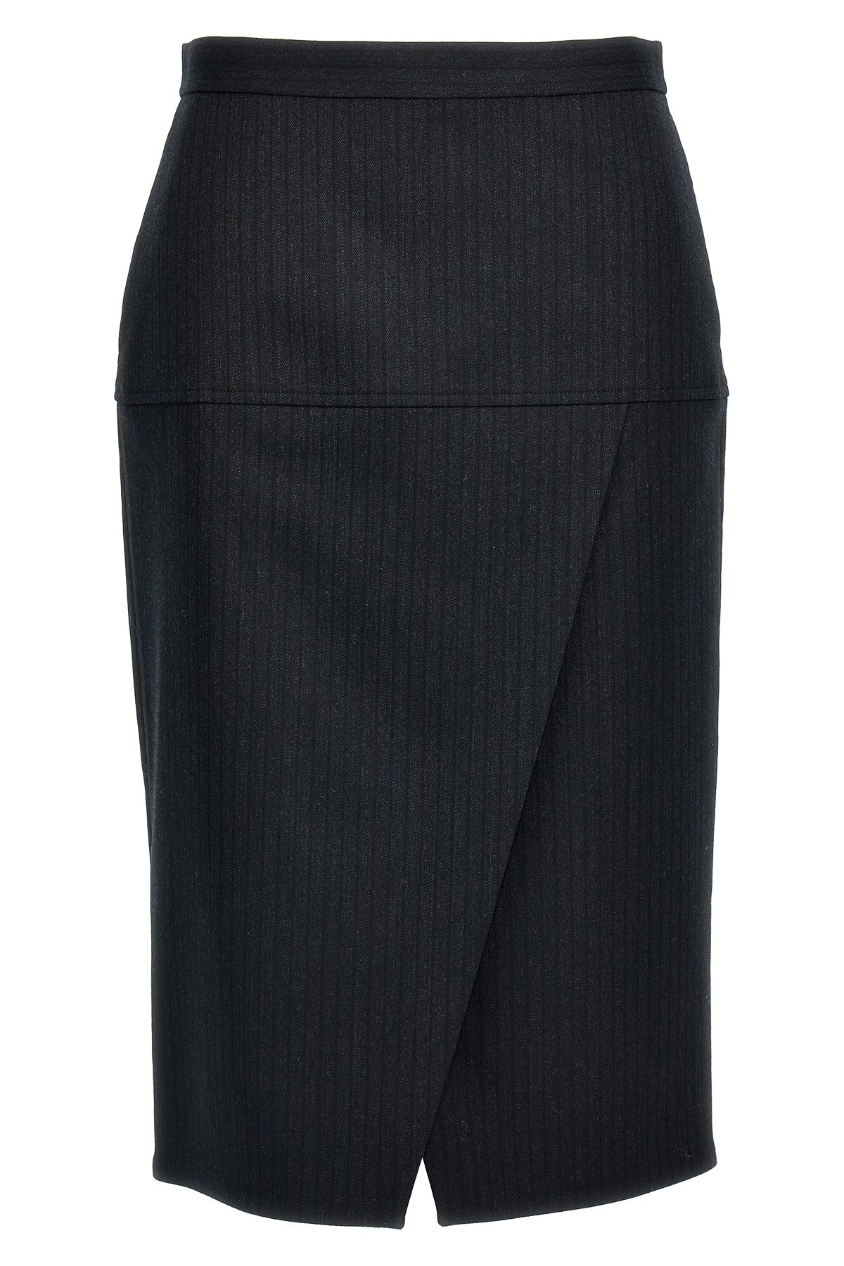 Pinstriped Wool Skirt - Size 42 IT