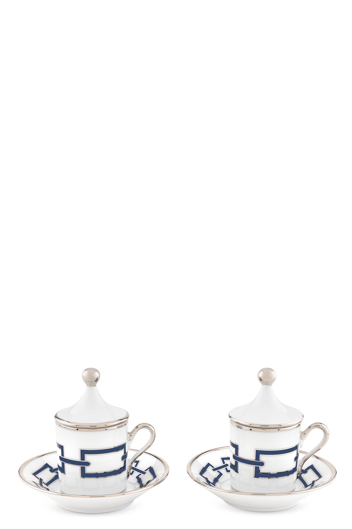 Set Of 2 Cups With Saucer And Lid