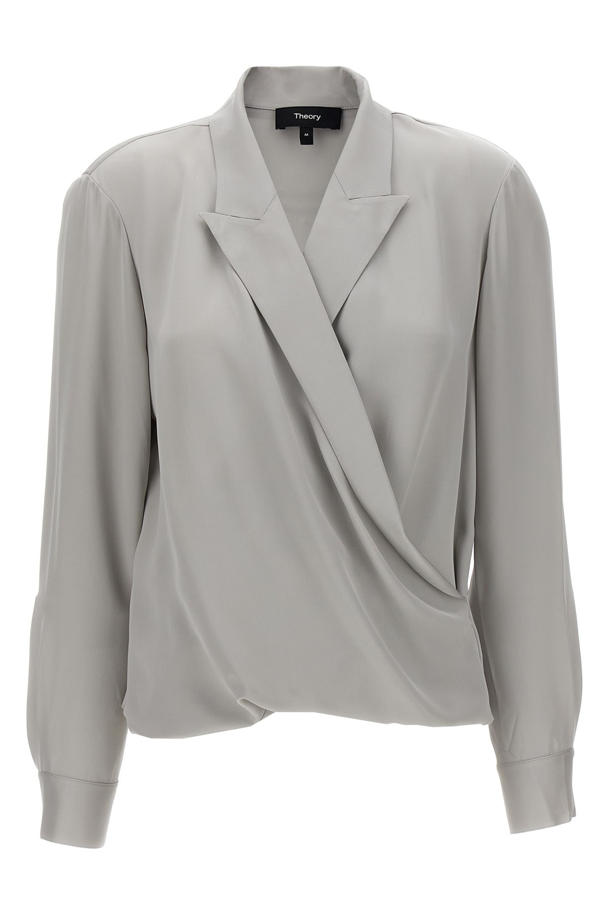 Theory Pk Label Wrap Shirt And Blouse Gray