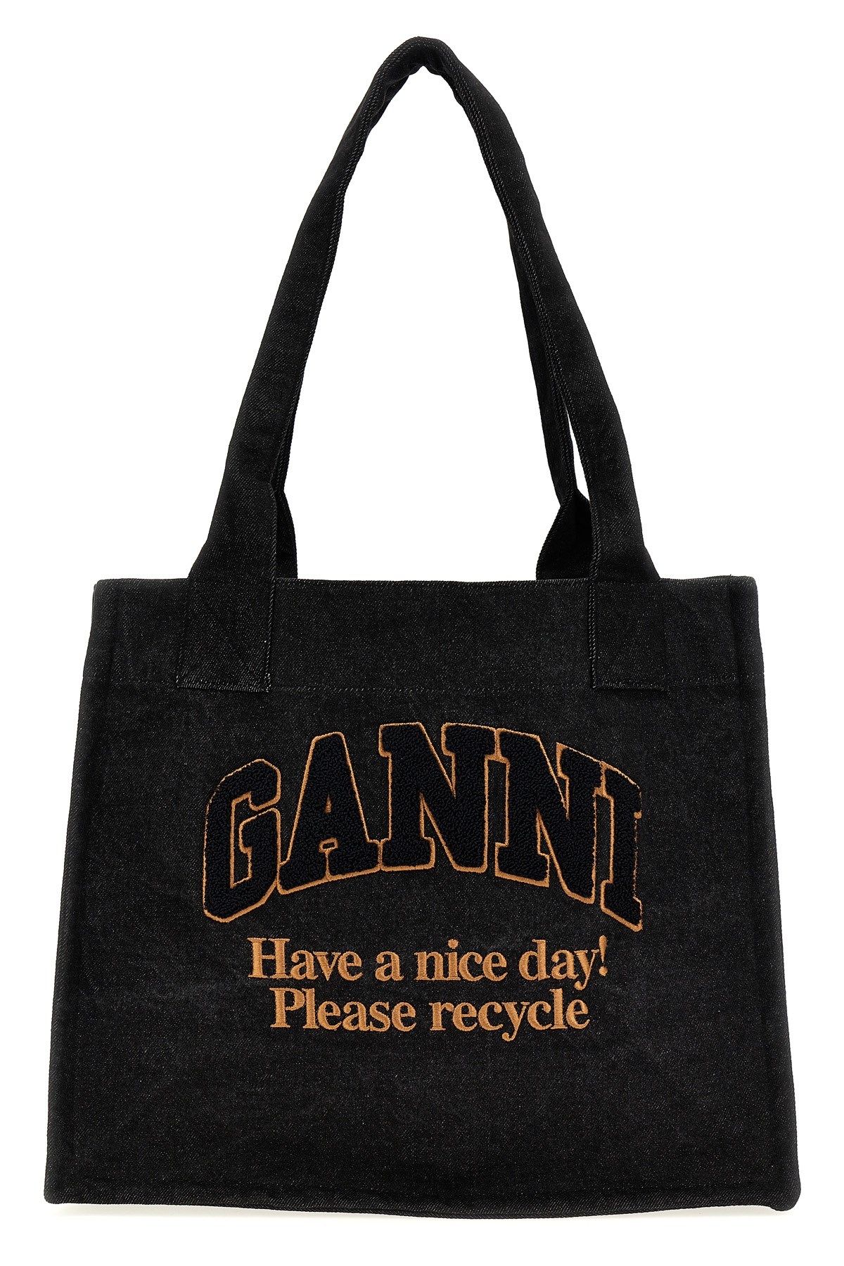 GANNI GANNI 'LARGE EASY SHOPPER DENIM' SHOPPING BAG
