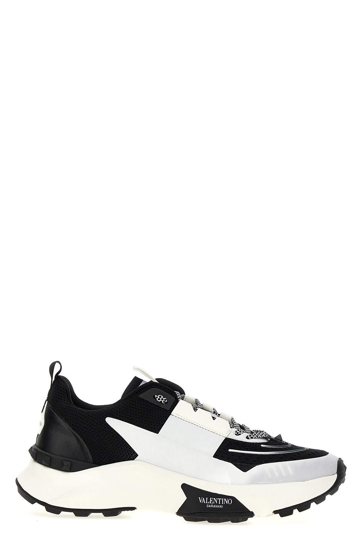 Valentino True Act Leather-trimmed Mesh And Rubber Sneakers
