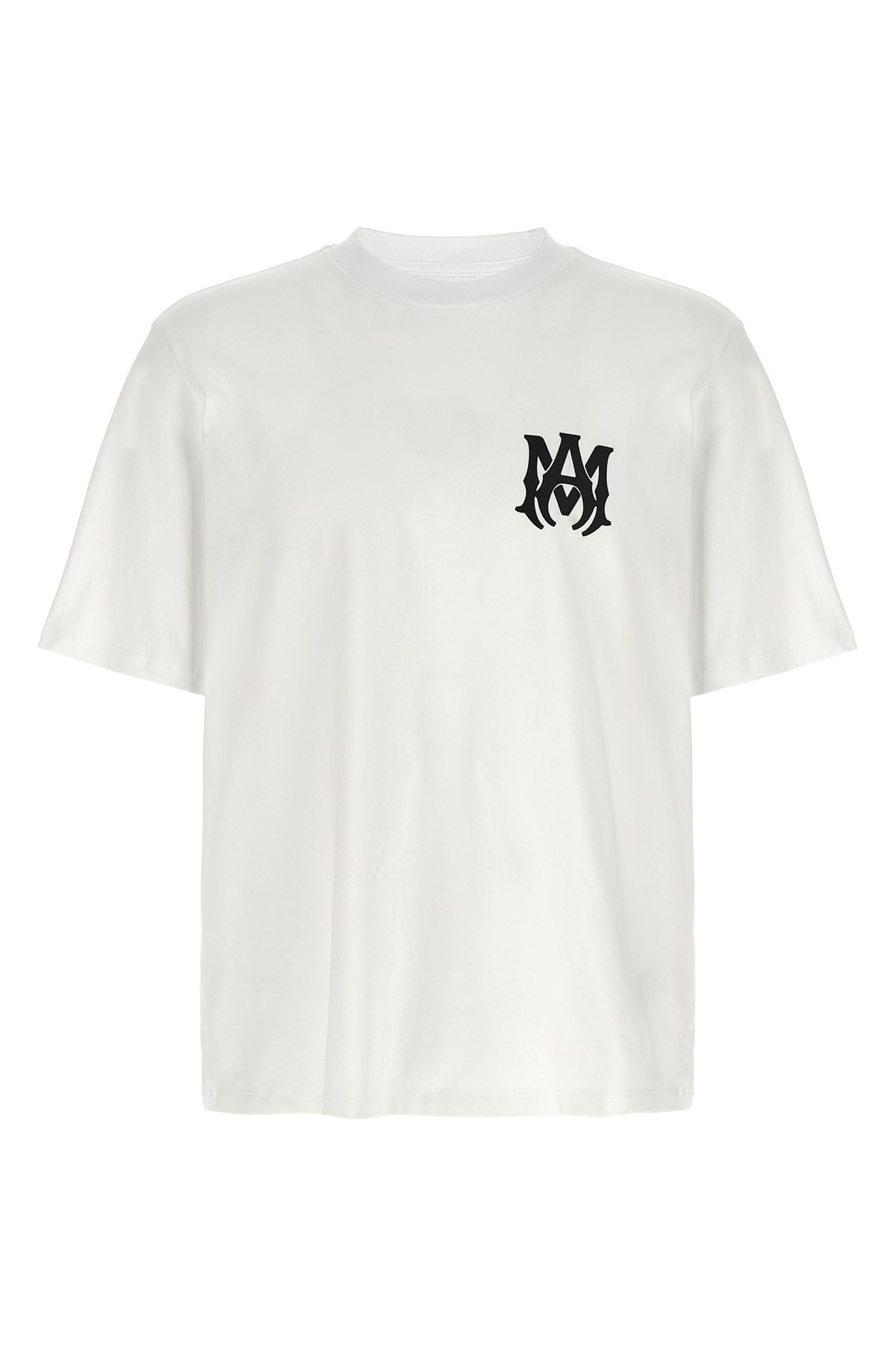 Amiri White Crewneck T-shirt With Logo Print On The Front And Logo Lettering On The Rear