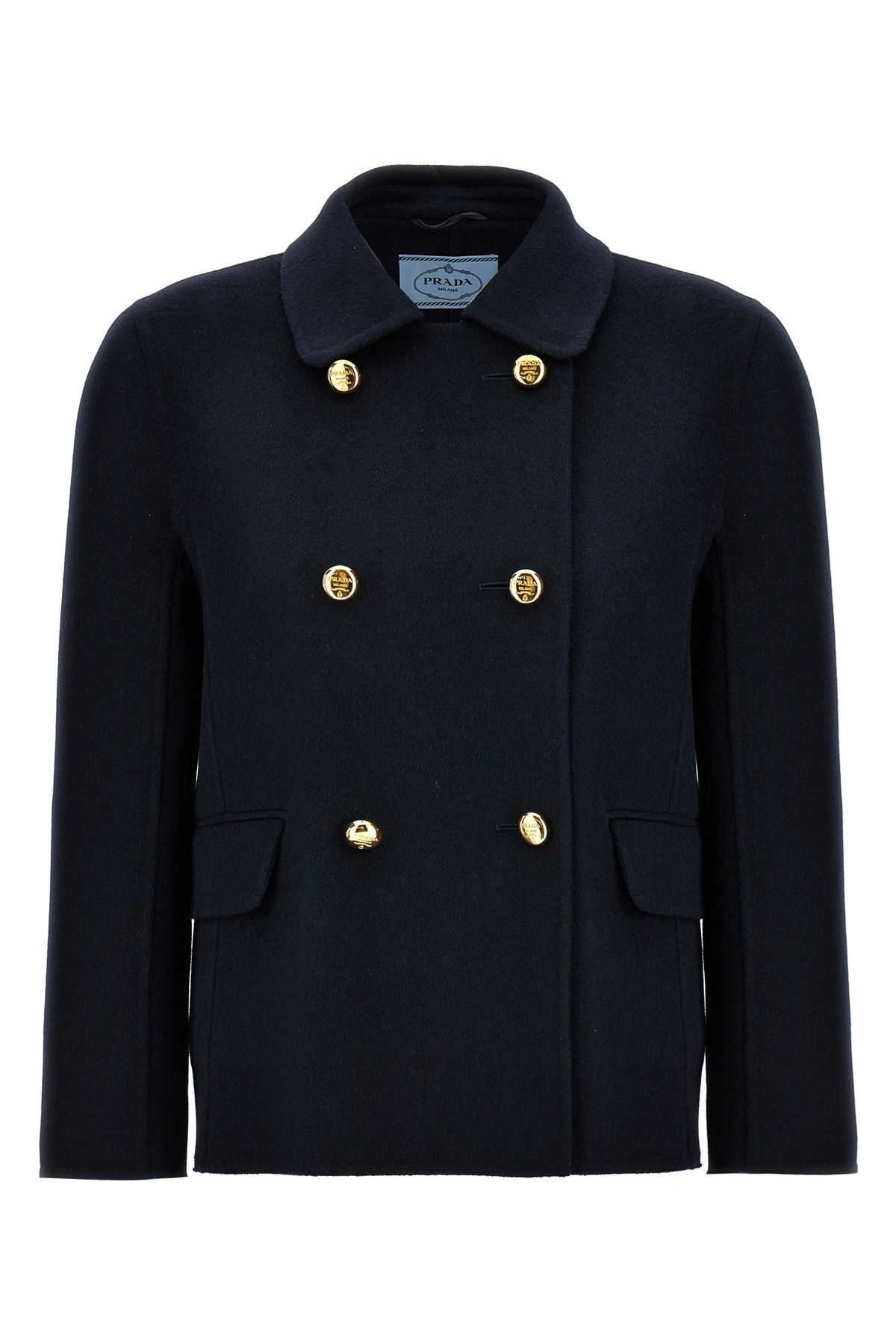 Prada Double-breasted Coat Coats And Trench Coats Blue In Blue