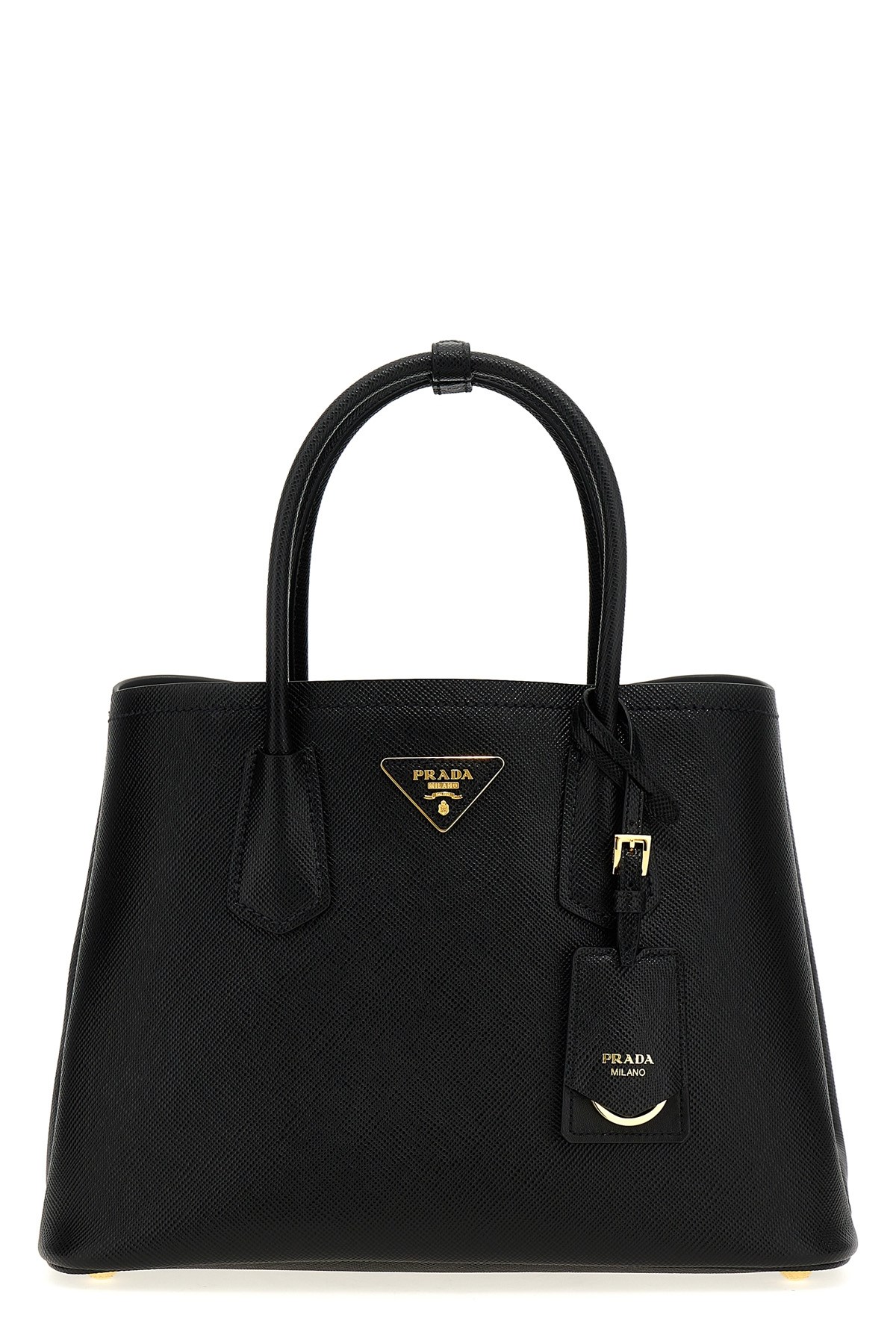 Prada Re-nylon And Leather Medium Top-handle Bag With Padlock