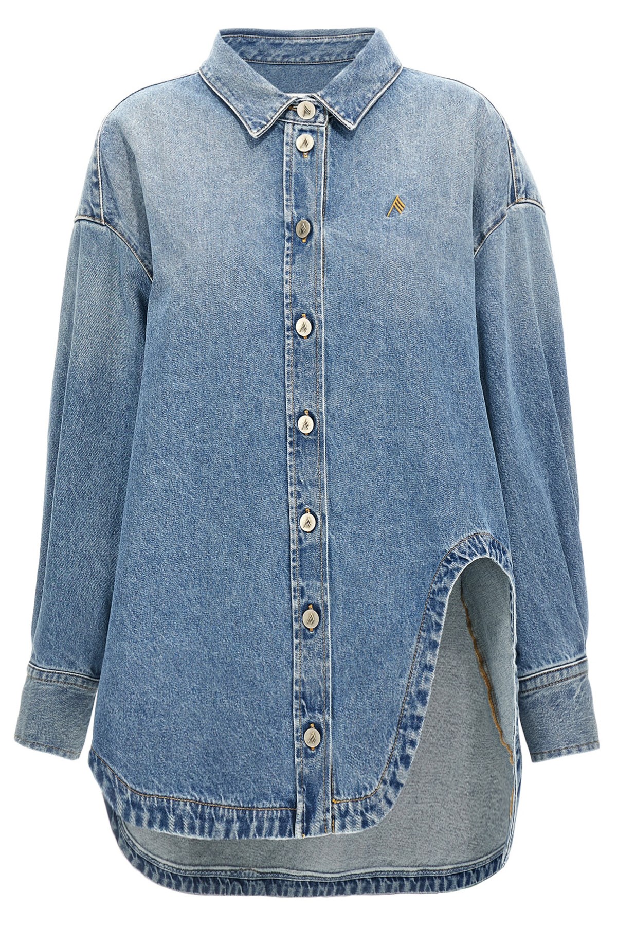 Attico Diana Denim Shirt Long Sleeves