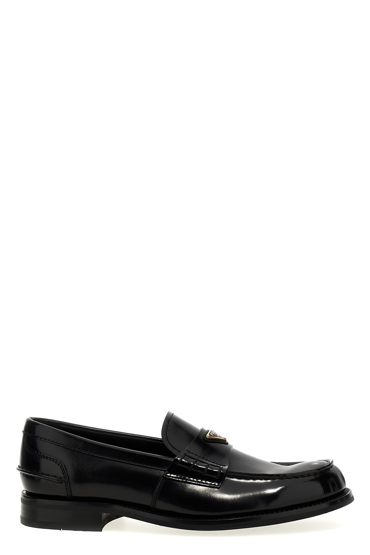 Prada Logo Loafers In Black