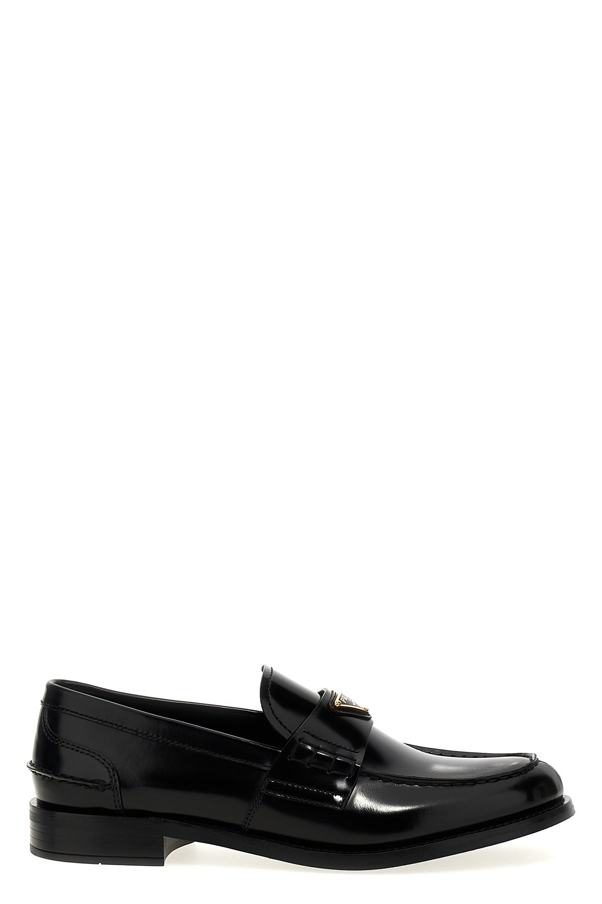 Prada Women Brushed Leather Loafers In Black
