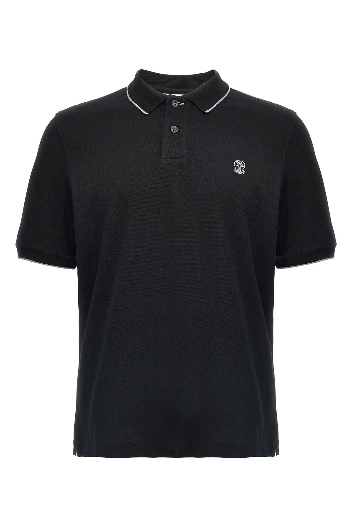 ZANONE／ICE COTTON polo shirt Zanone Black Ice-Cotton Polo Shirt