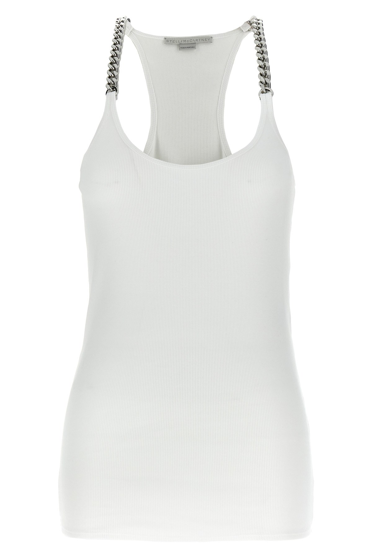 Stella Mccartney Stella Mc Cartney White Tank Top With Chain Straps In White