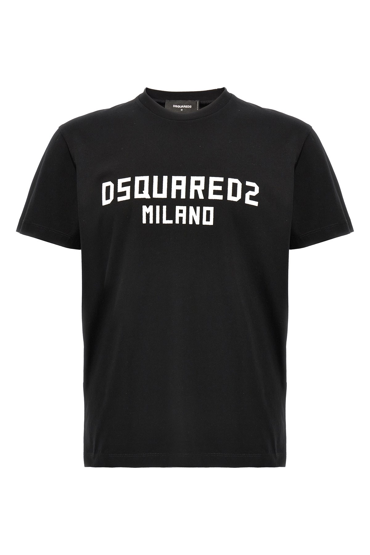 Dsquared2 Black Crewneck T-shirt With Logo Lettering On The Front In Black