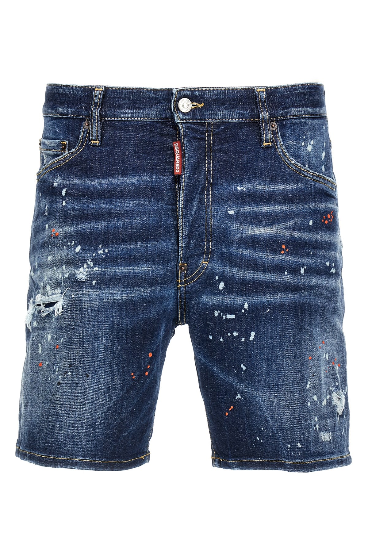 Dsquared2 Denim Splashed Bermuda Shorts